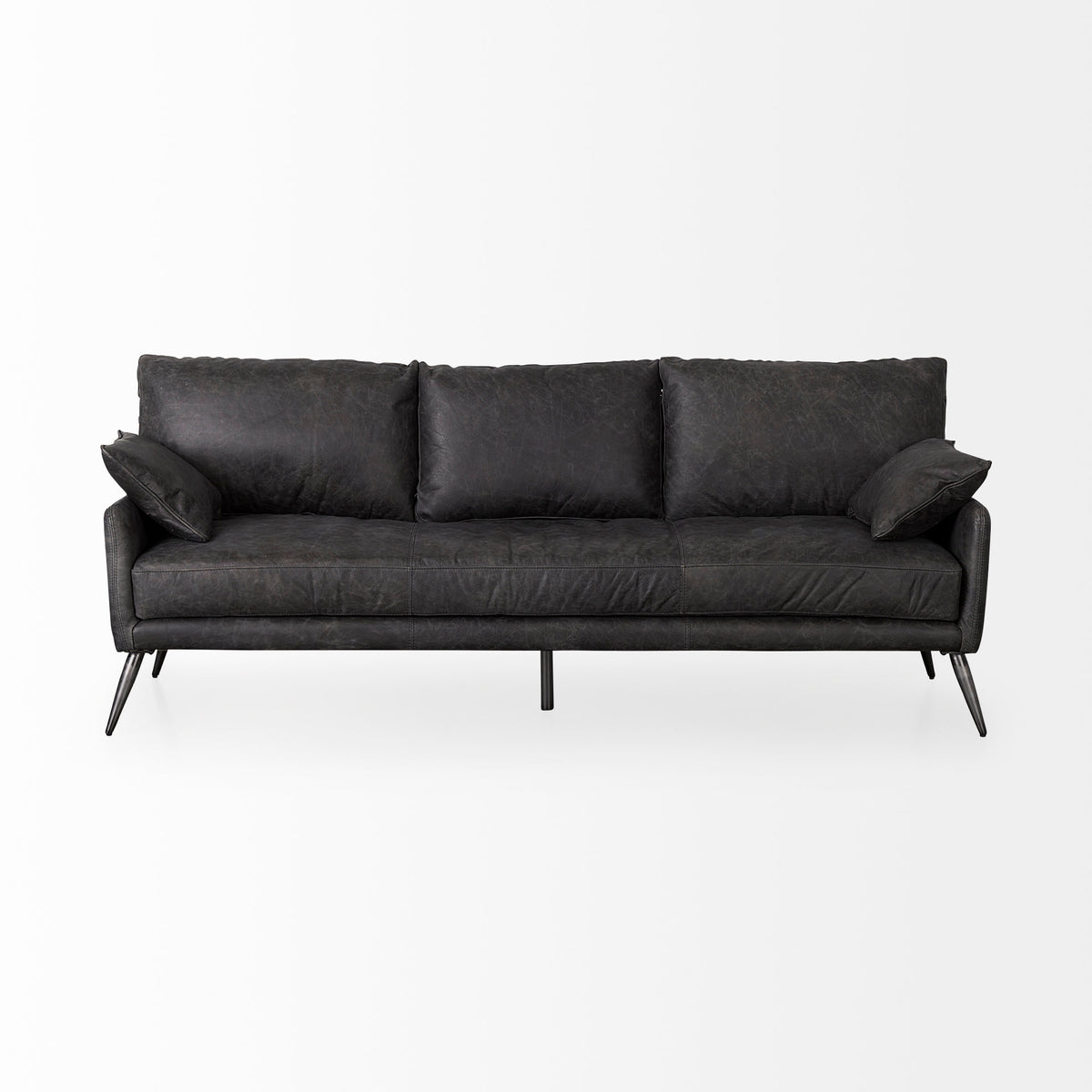 Cochrane Brown Leather Three Seater Sofa
