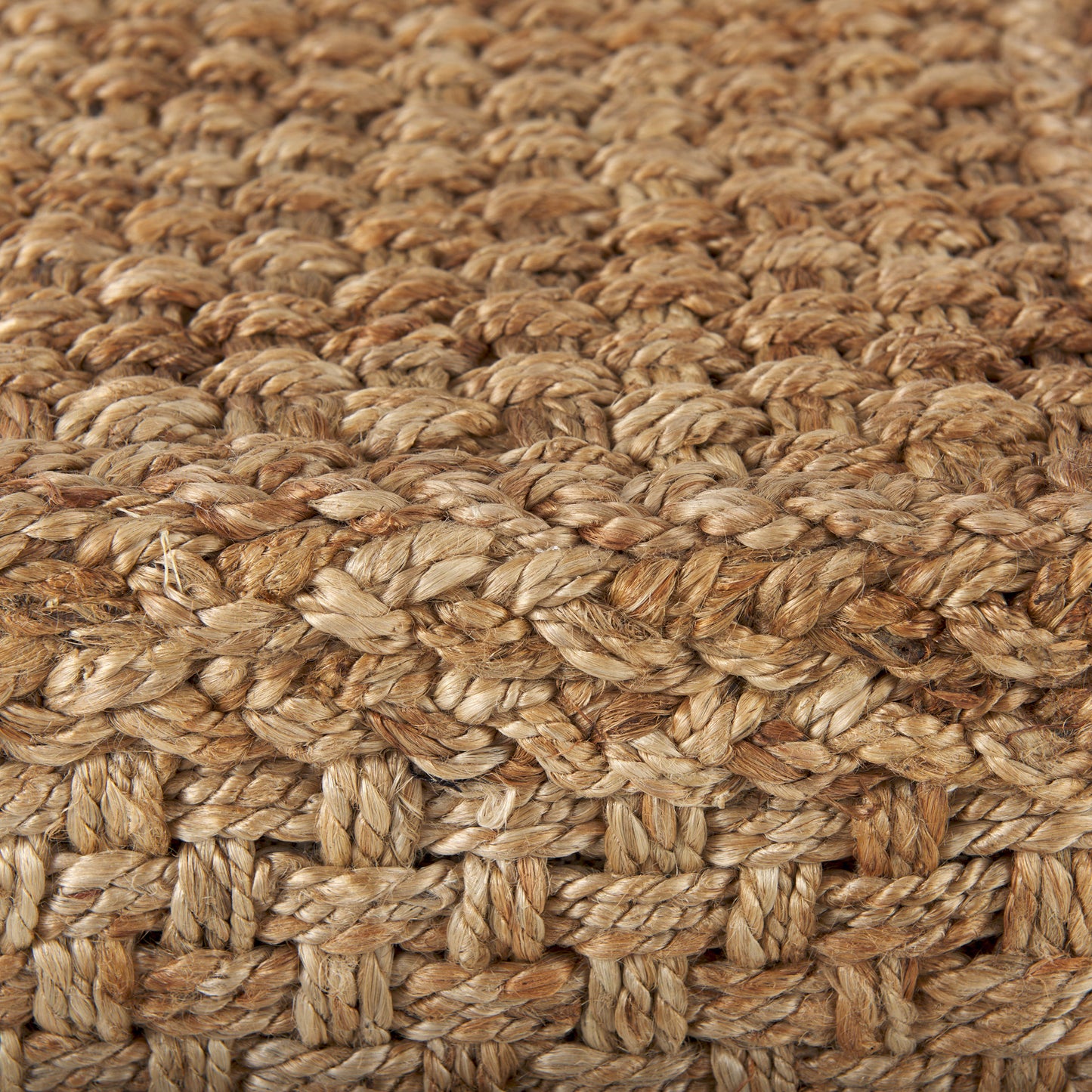 Aylin 16.5" Brown Jute Pouf – Square Handwoven Ottoman