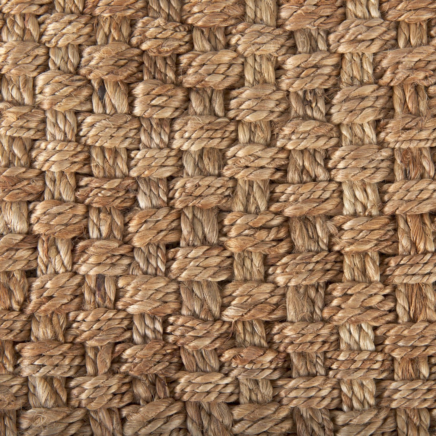 Aylin 16.5" Brown Jute Pouf – Square Handwoven Ottoman