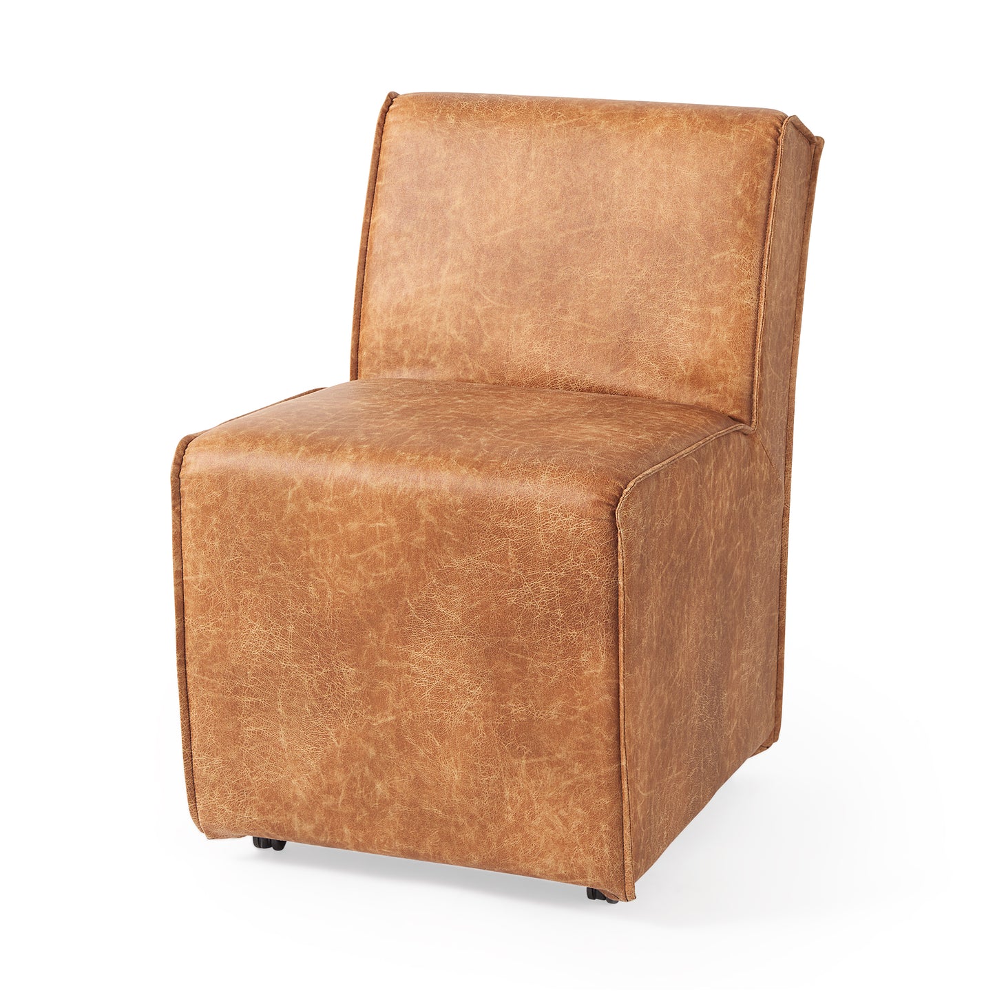 Damon Fully Upholstered Grey Fabric Dining Chair on Casters - Set of 2, Stylish and Versatile Seating