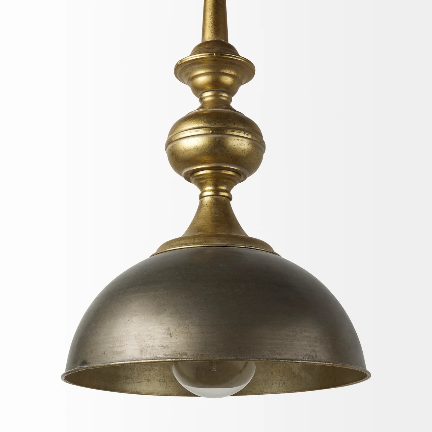 Capsa 17" Antique Gold & Silver Metal Dome Pendant Light – Stylish and Elegant Lighting Fixture for Modern Spaces