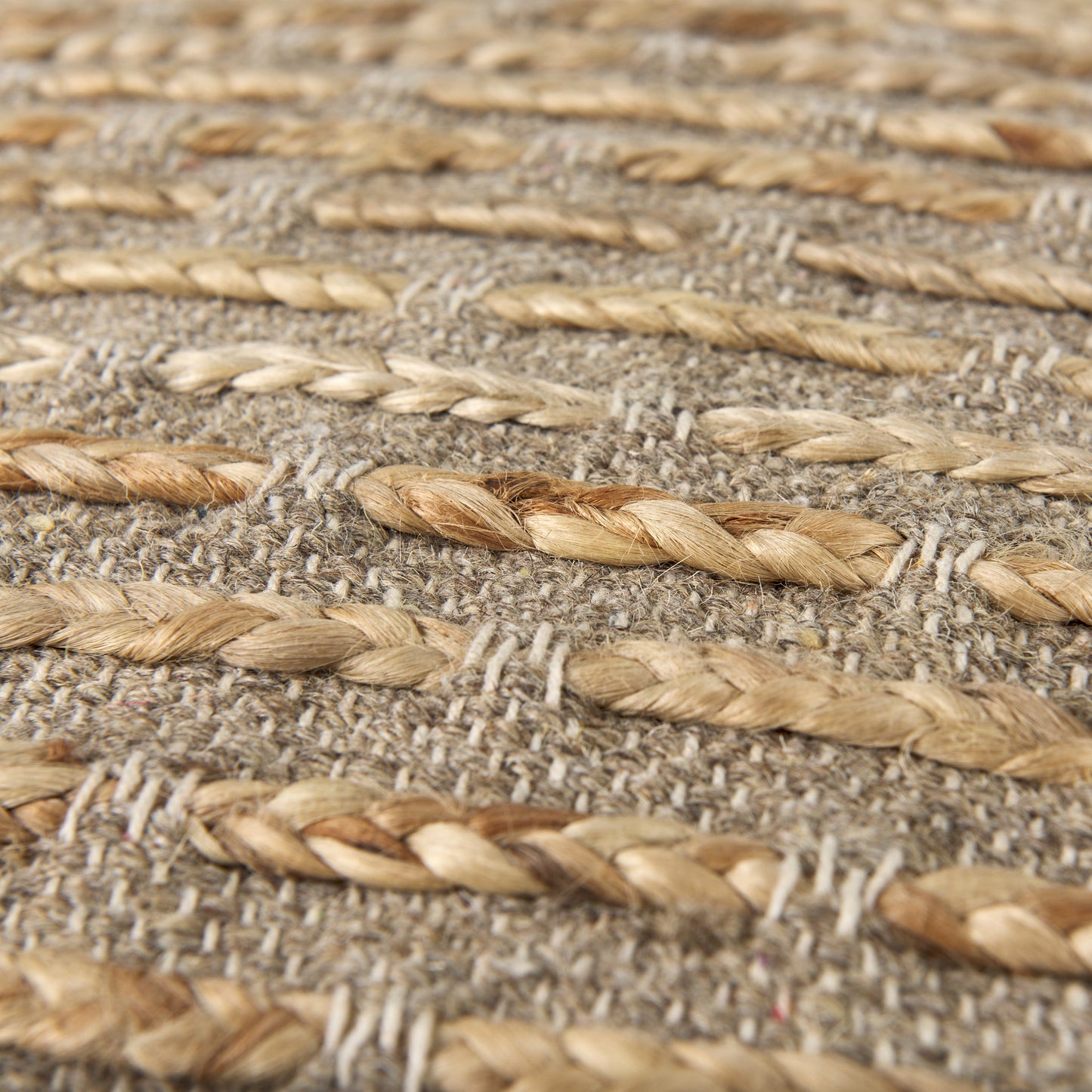 Binita Gray/Brown Pouf – Handwoven Hemp, Wool & Cotton Ottoman