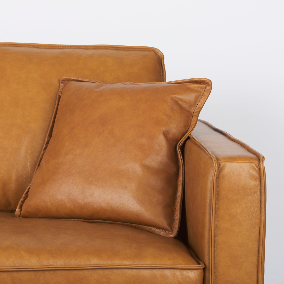 Darcy Tan Leather Chaise Sectional