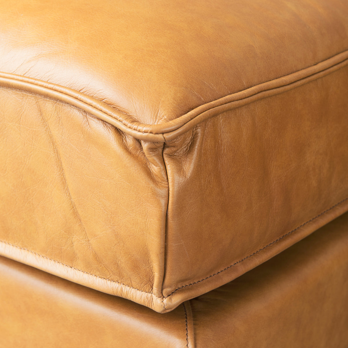 Darcy Tan Leather Chaise Sectional