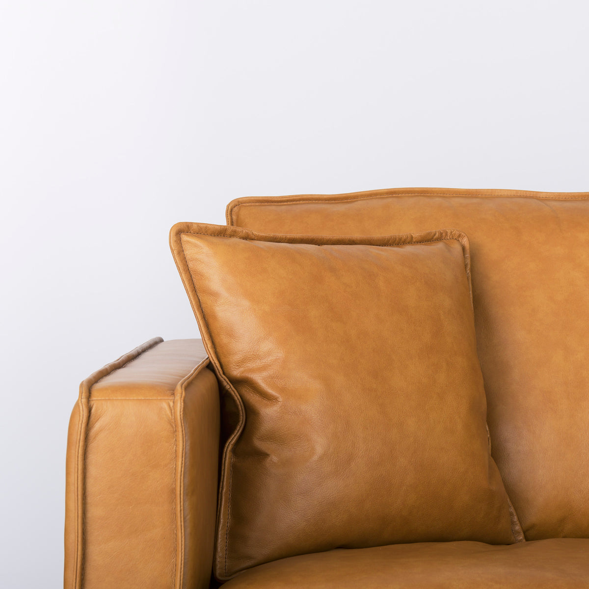 Darcy Tan Leather Chaise Sectional