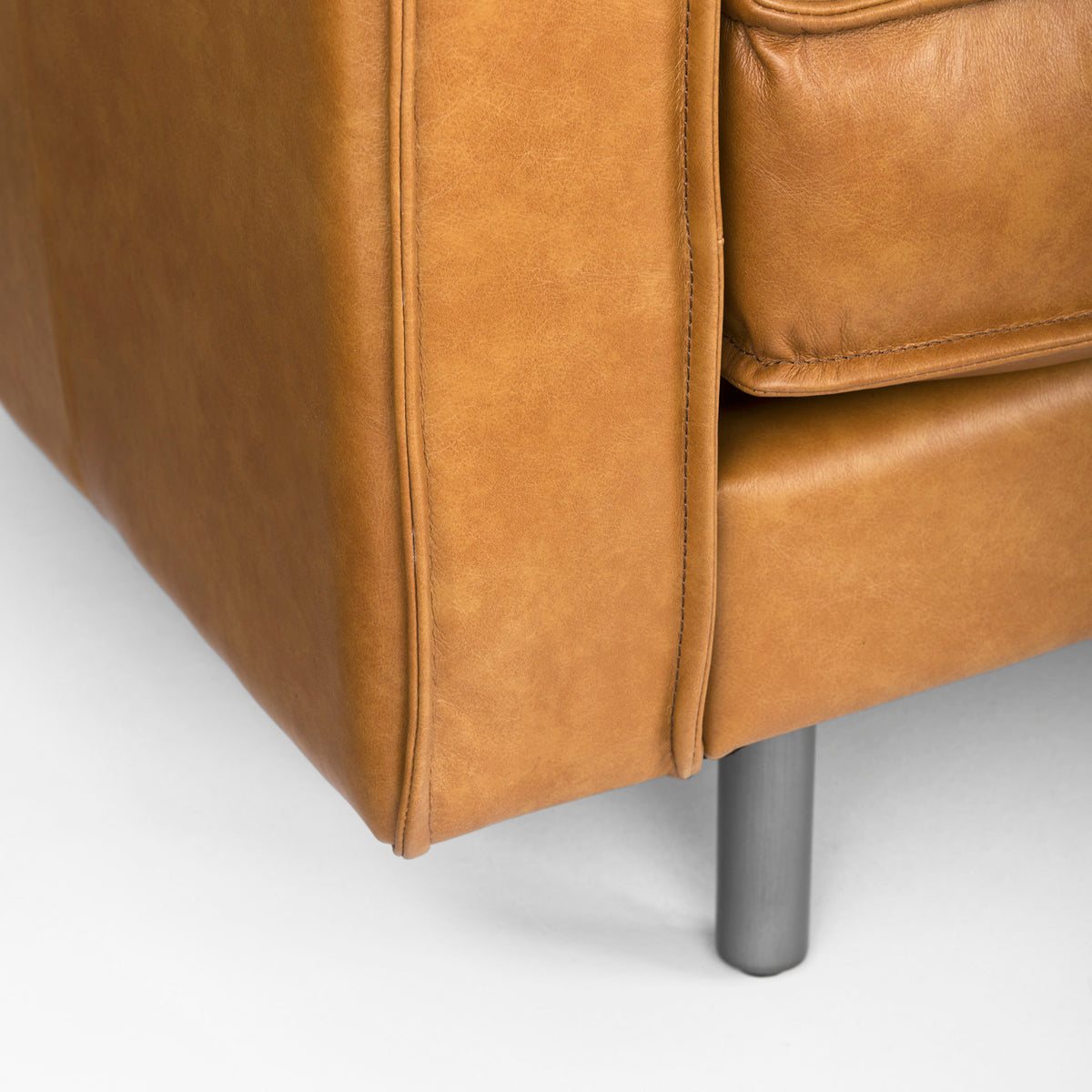 Darcy Tan Leather Chaise Sectional