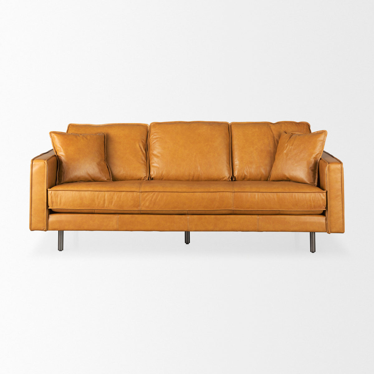 Darcy Tan Leather Sofa
