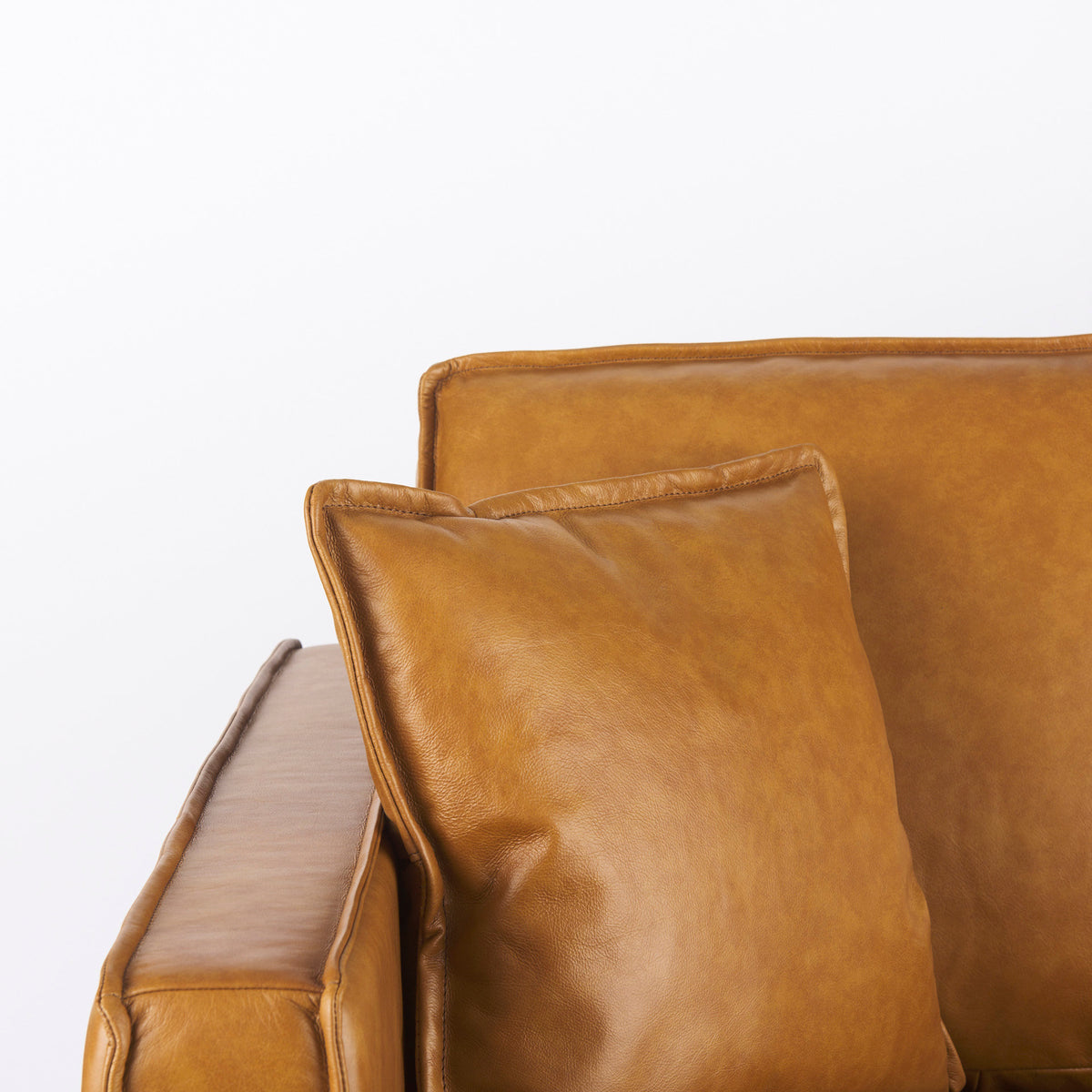 Darcy Tan Leather Love Seat