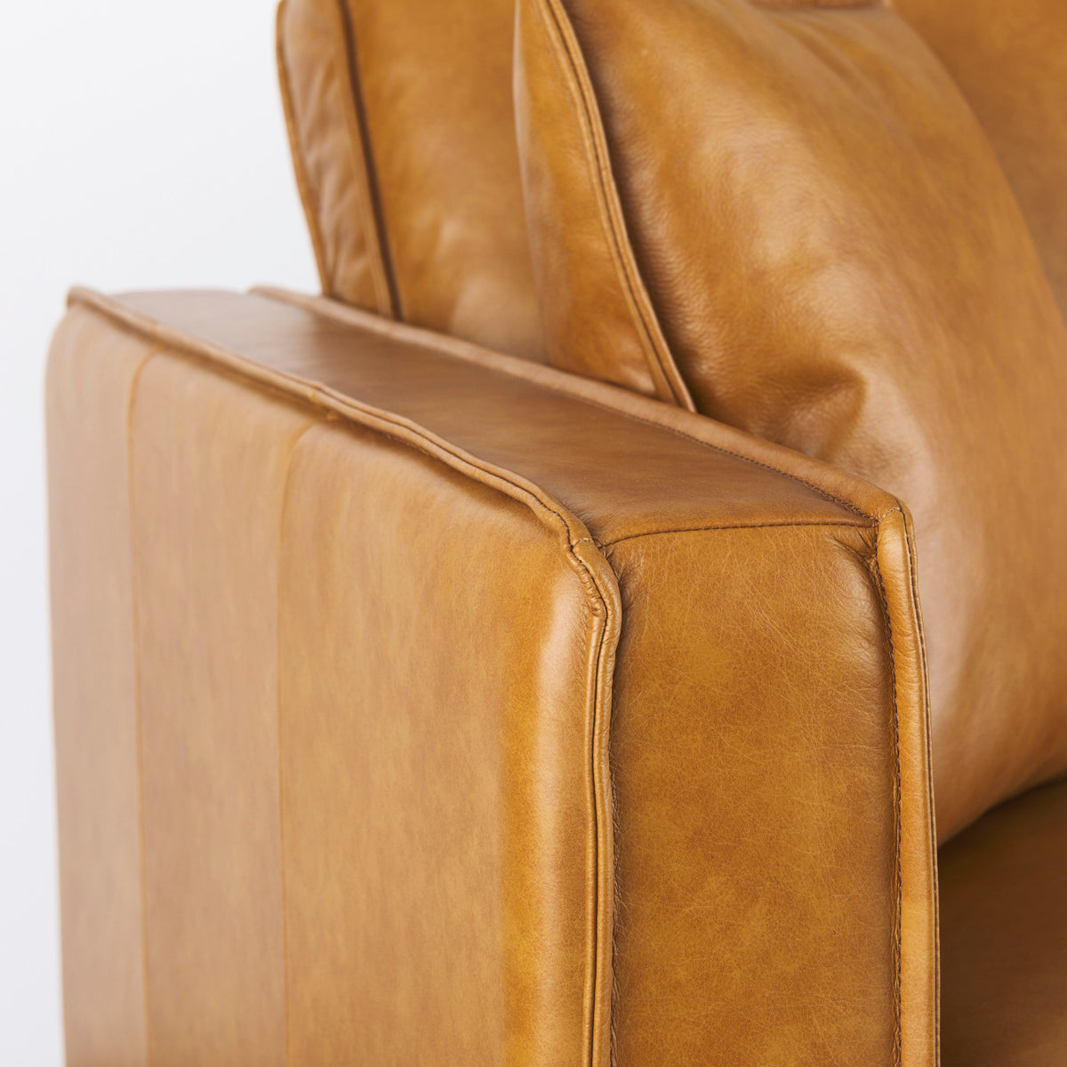 Darcy Tan Leather Love Seat