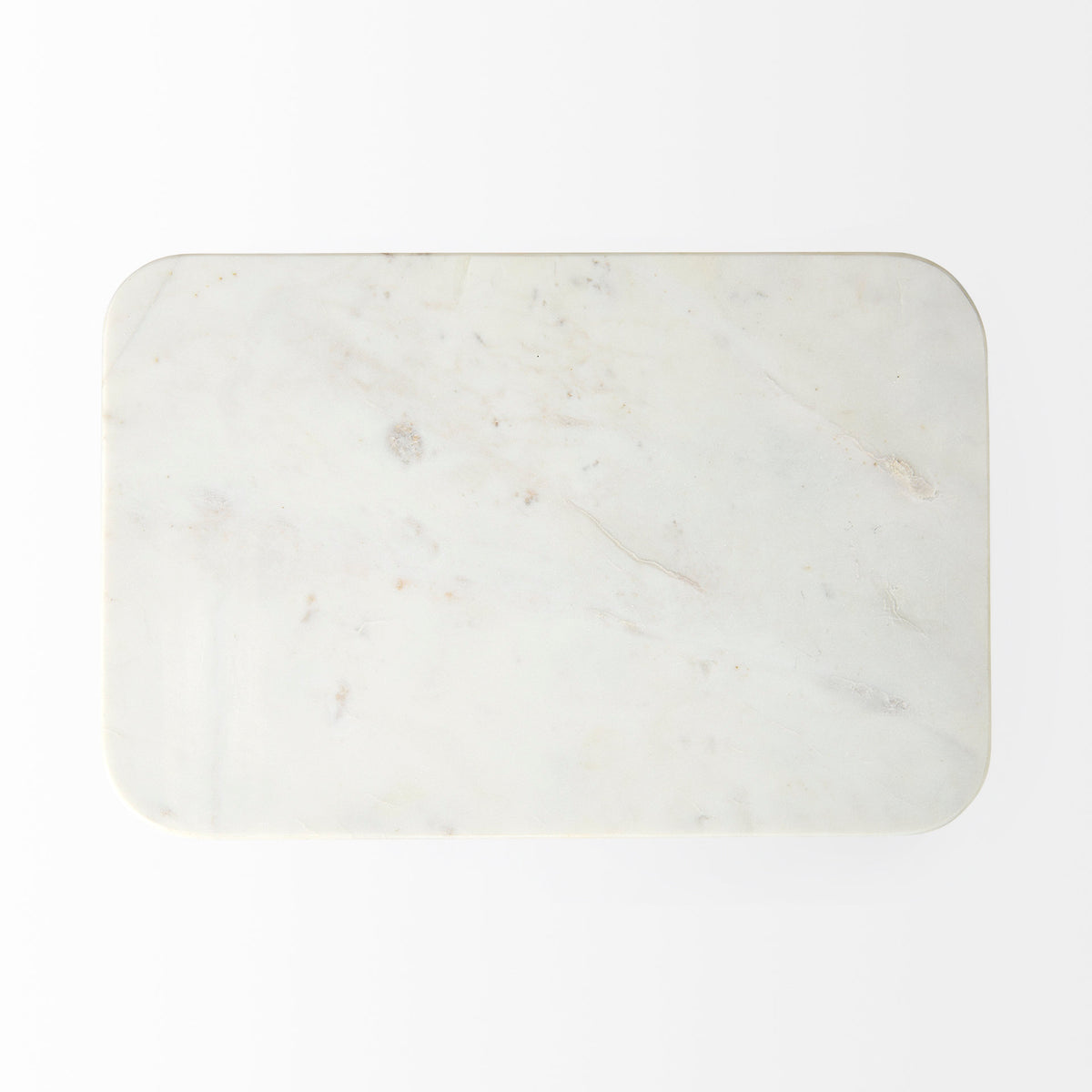 Preston White Marble Top with Gold Metal Accent Table