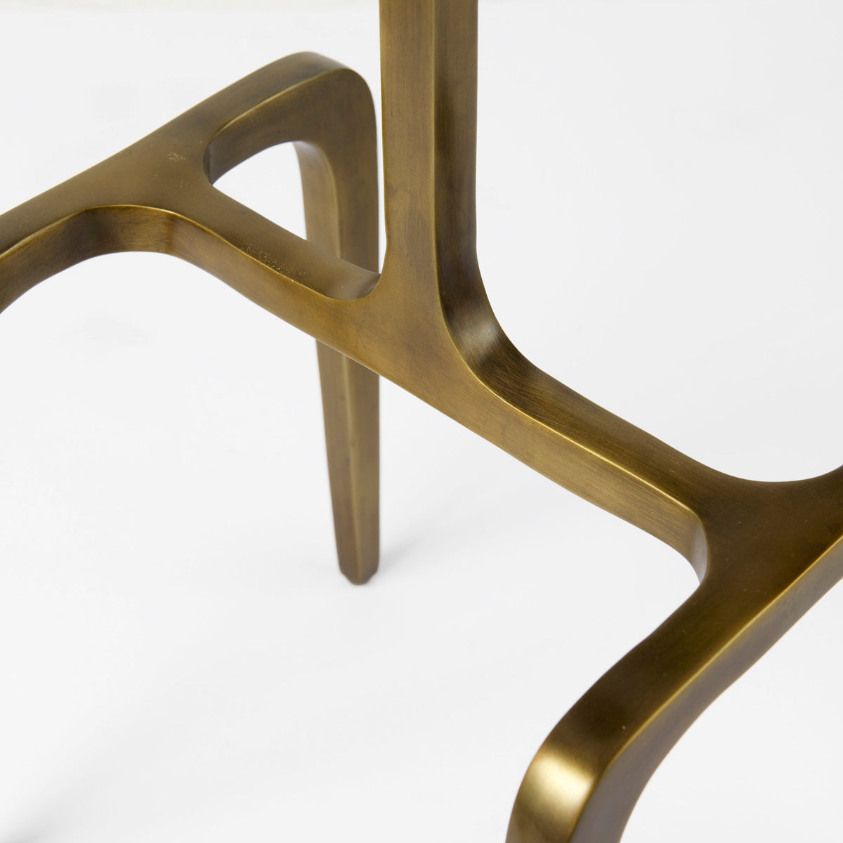 Preston White Marble Top with Gold Metal Accent Table