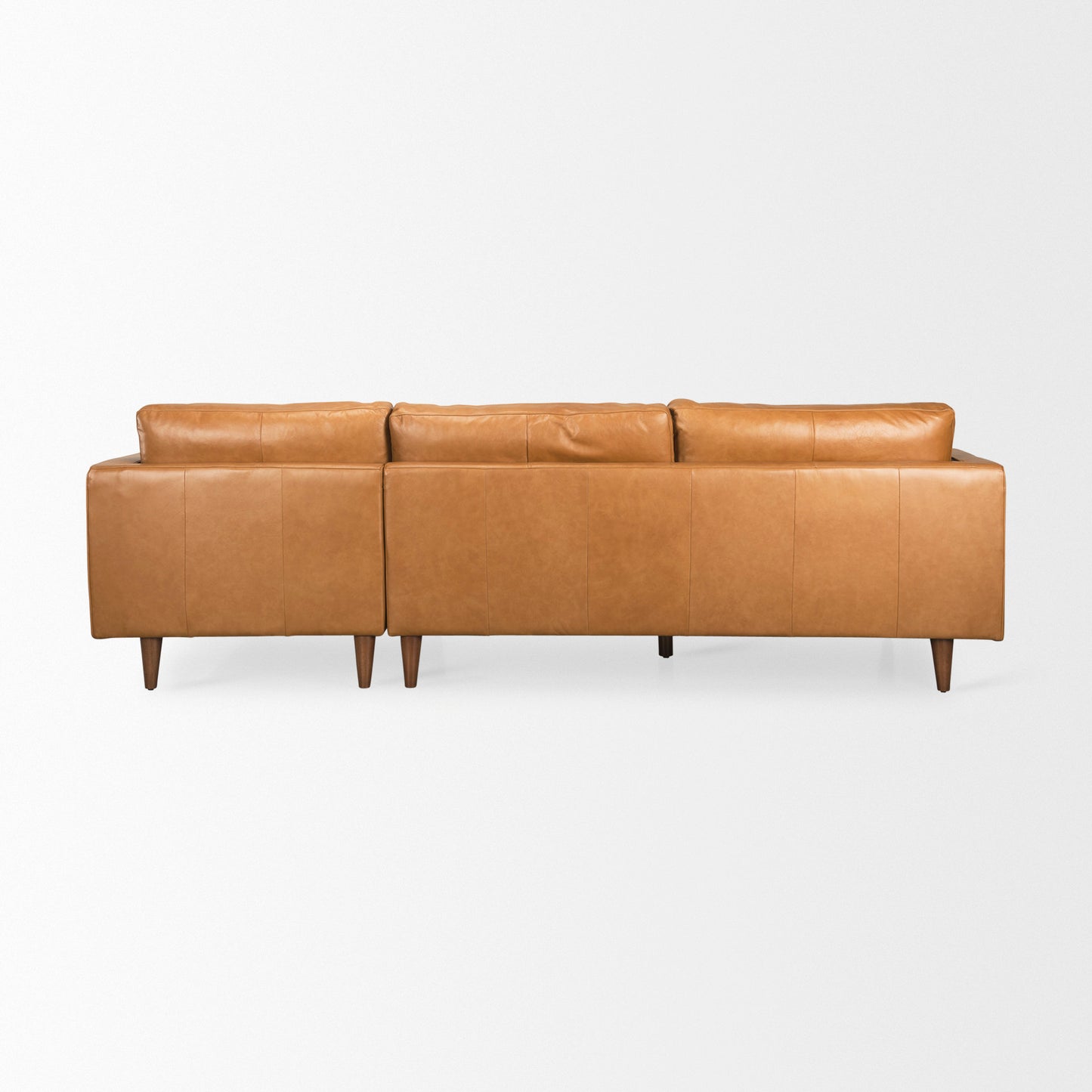 Elton Tan Leather Right Chaise Sectional - Modern and Comfortable Living Room Seating