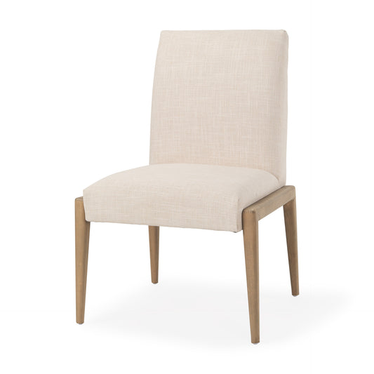 Palisades Cream Upholstered Armless Dining Chair with Solid Wood Frame - Set of 2