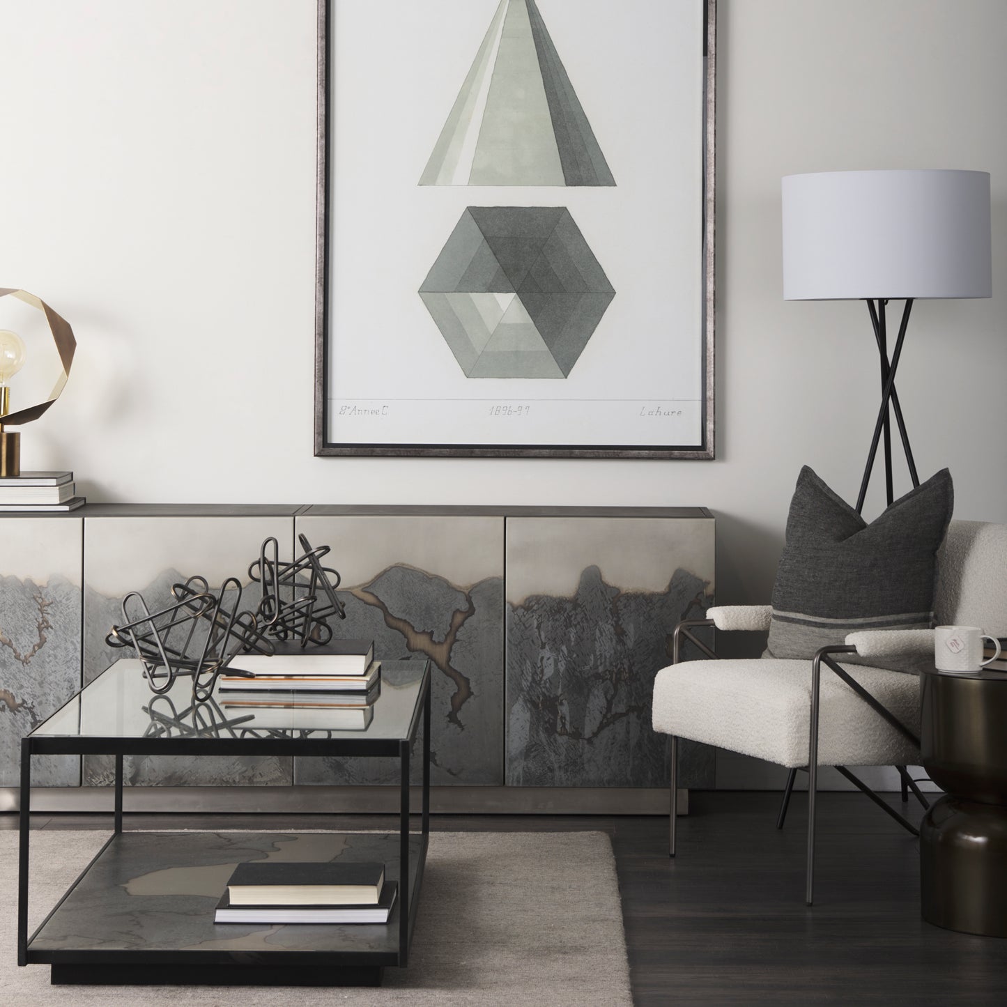 Roxdale Acid Wash Metal Sideboard for a Unique and Industrial-Inspired Storage Solution