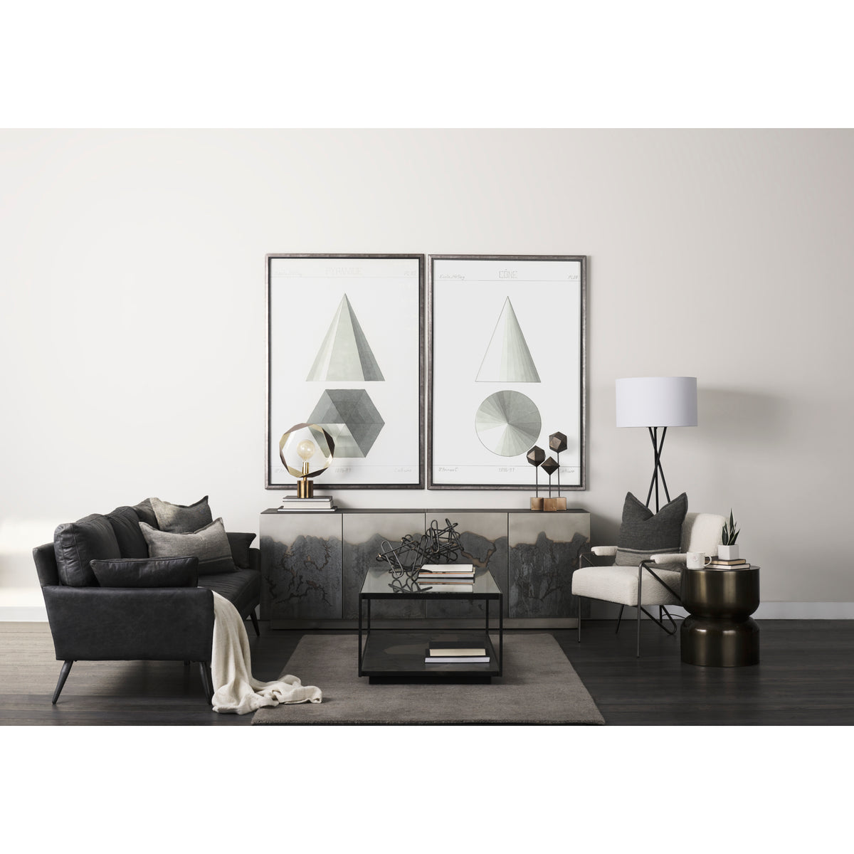 Cochrane Brown Leather Three Seater Sofa