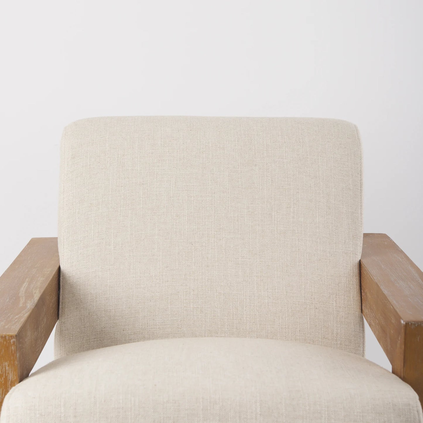 Sovereign Accent Chair: Elegant Hardwood Frame with Plush Cream Upholstery and Brown Wood, Offering Luxurious Comfort