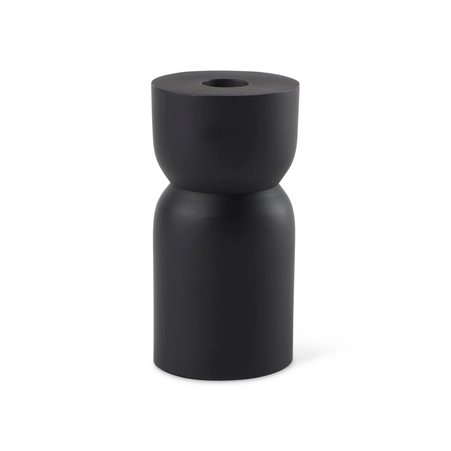 Malta Small Black Metal Candle Holder - Modern Aluminum Accent for Stylish Home Decor & Ambiance