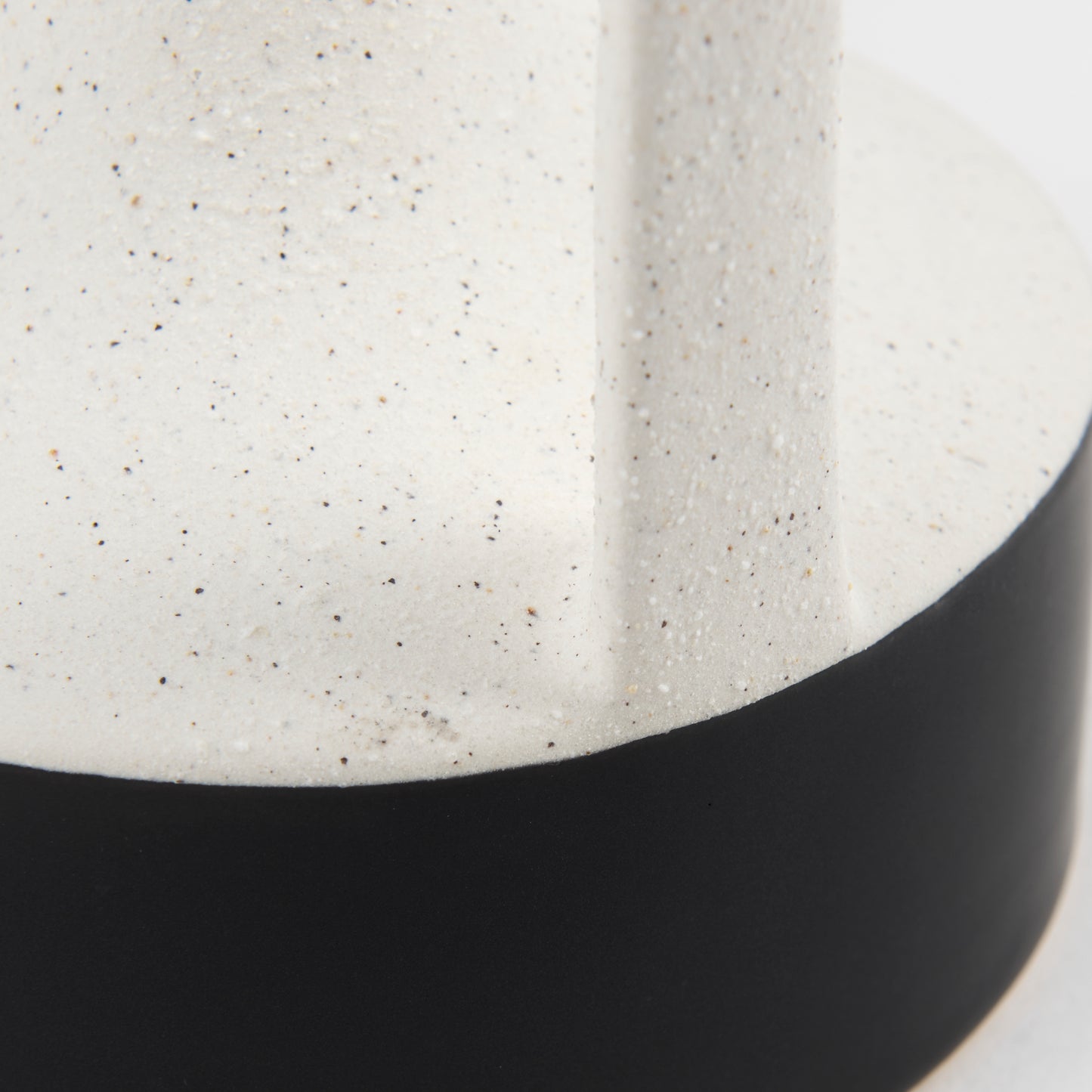 Burton 8.3H Elegant White & Black Ceramic Jug Vase - Glossy Finish, Perfect for Home Decor Style