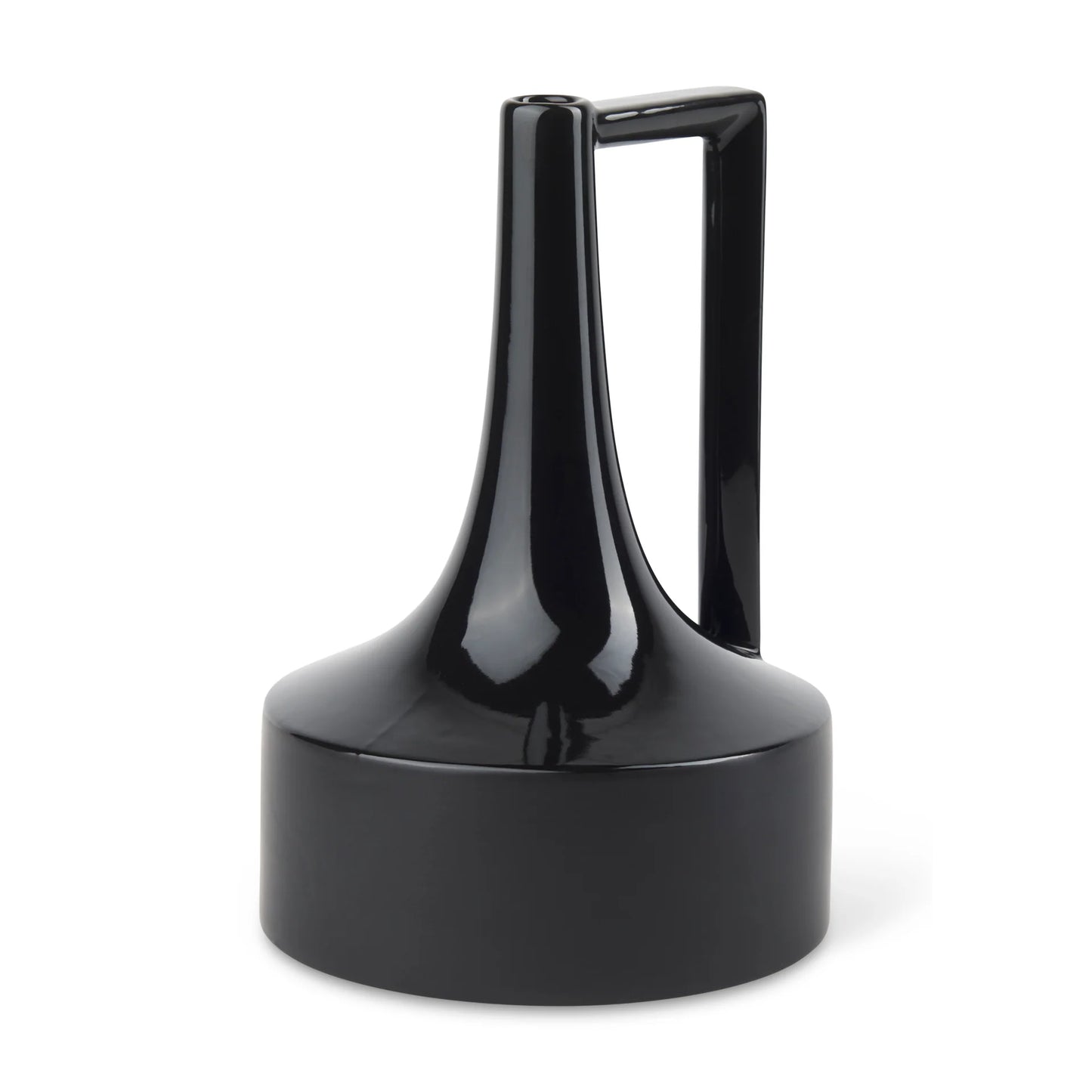 Burton 13.1H Large Black Ceramic Jug Vase - Stunning Glossy & Matte Finish for Elegant Decor