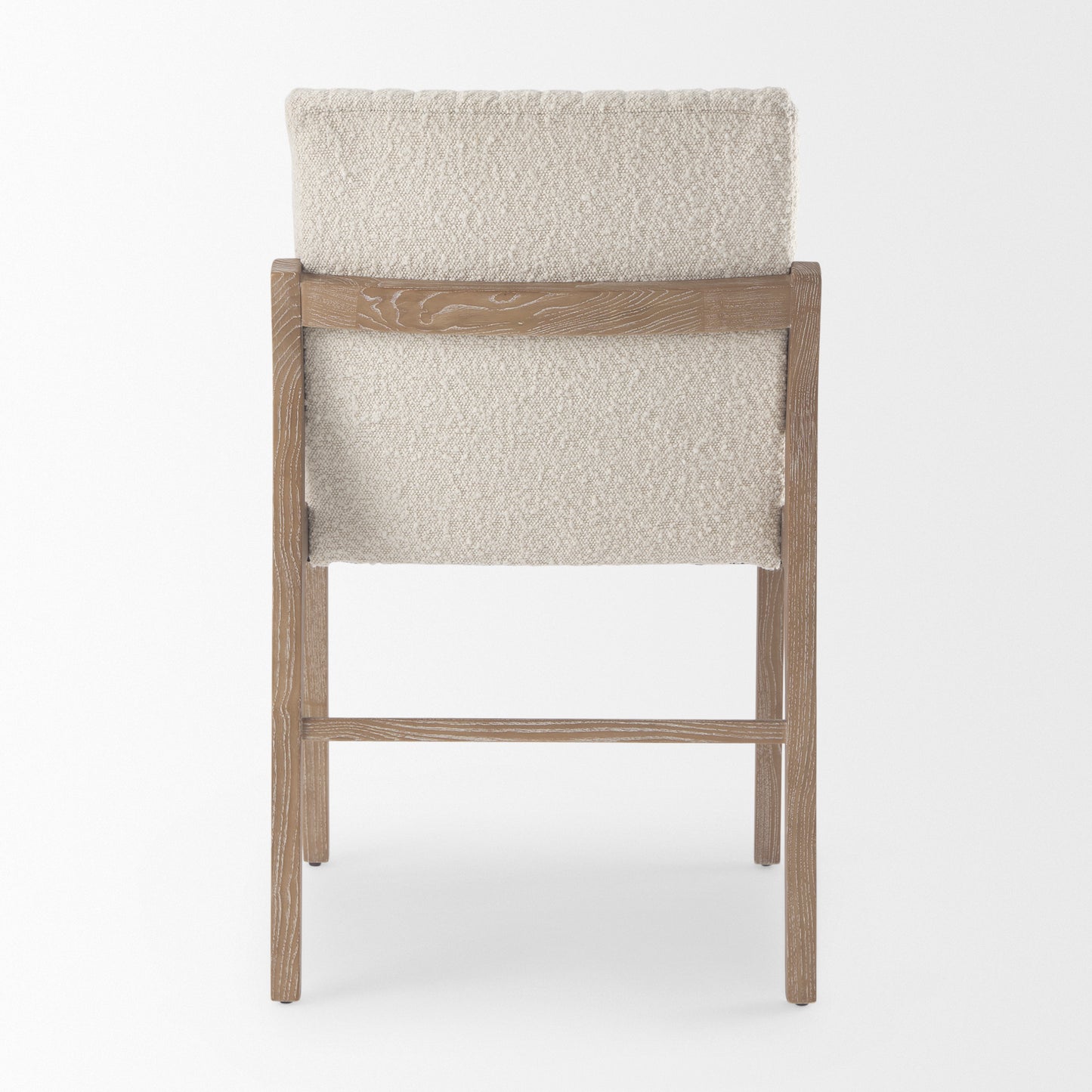 Tahoe Cream Boucle Upholstered Dining Chair with Light Brown Wood Frame and Armless Design for a Chic and Comfortable Dining Experience