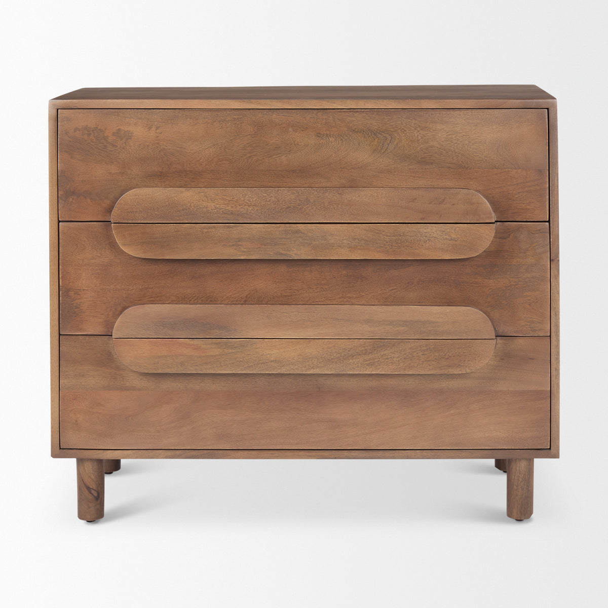 Astrid Medium Brown Solid Wood 3 Drawer Cabinet