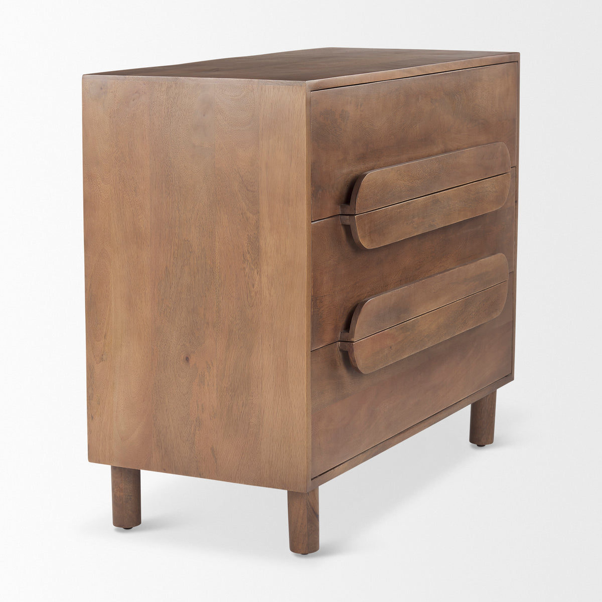 Astrid Medium Brown Solid Wood 3 Drawer Cabinet