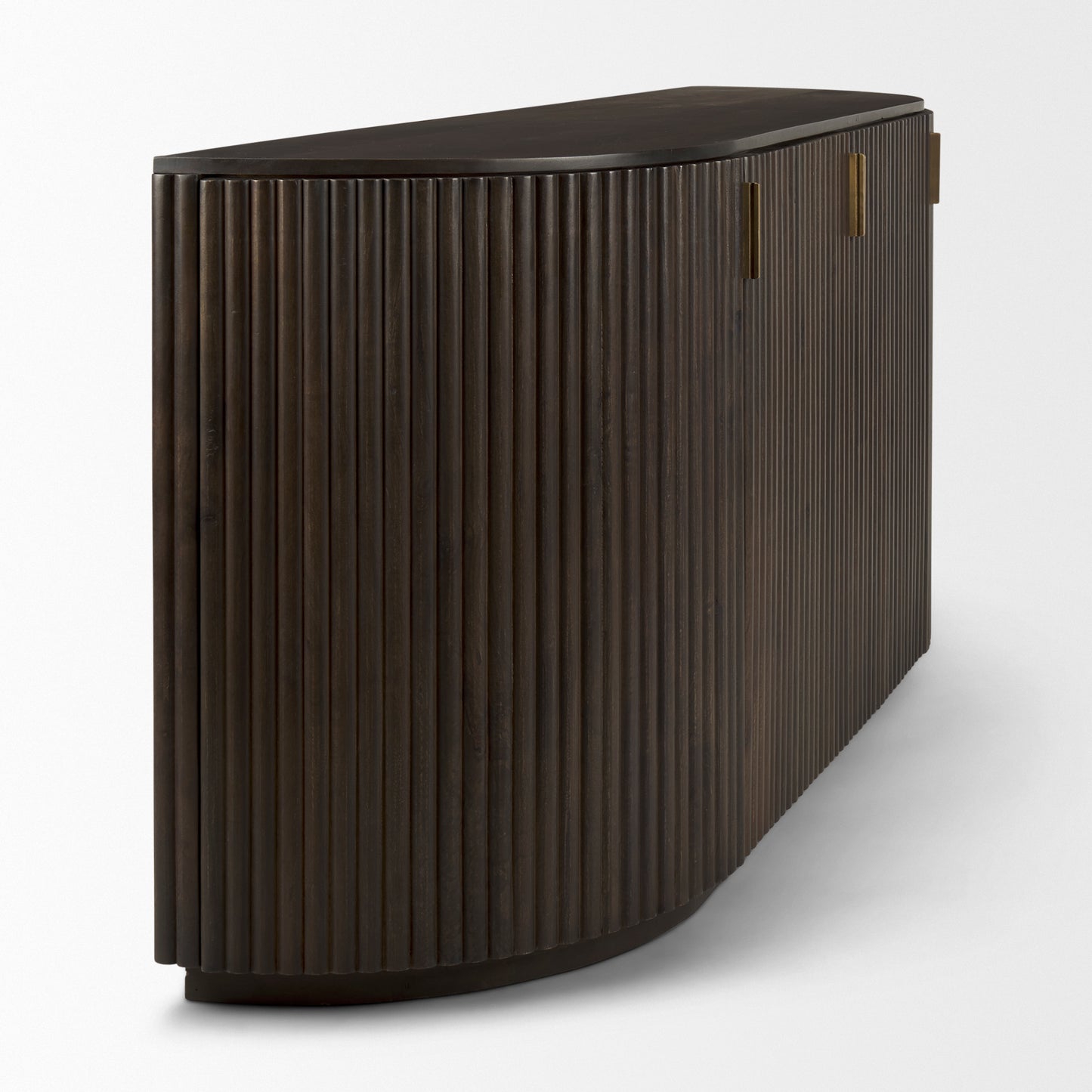 Terra Dark Brown Wood Fluted Sideboard for a Stylish and Elegant Storage Solution