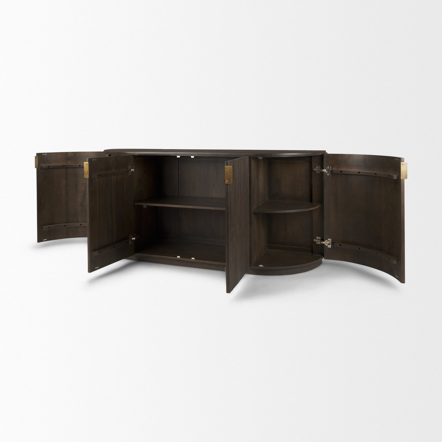 Terra Dark Brown Wood Fluted Sideboard for a Stylish and Elegant Storage Solution