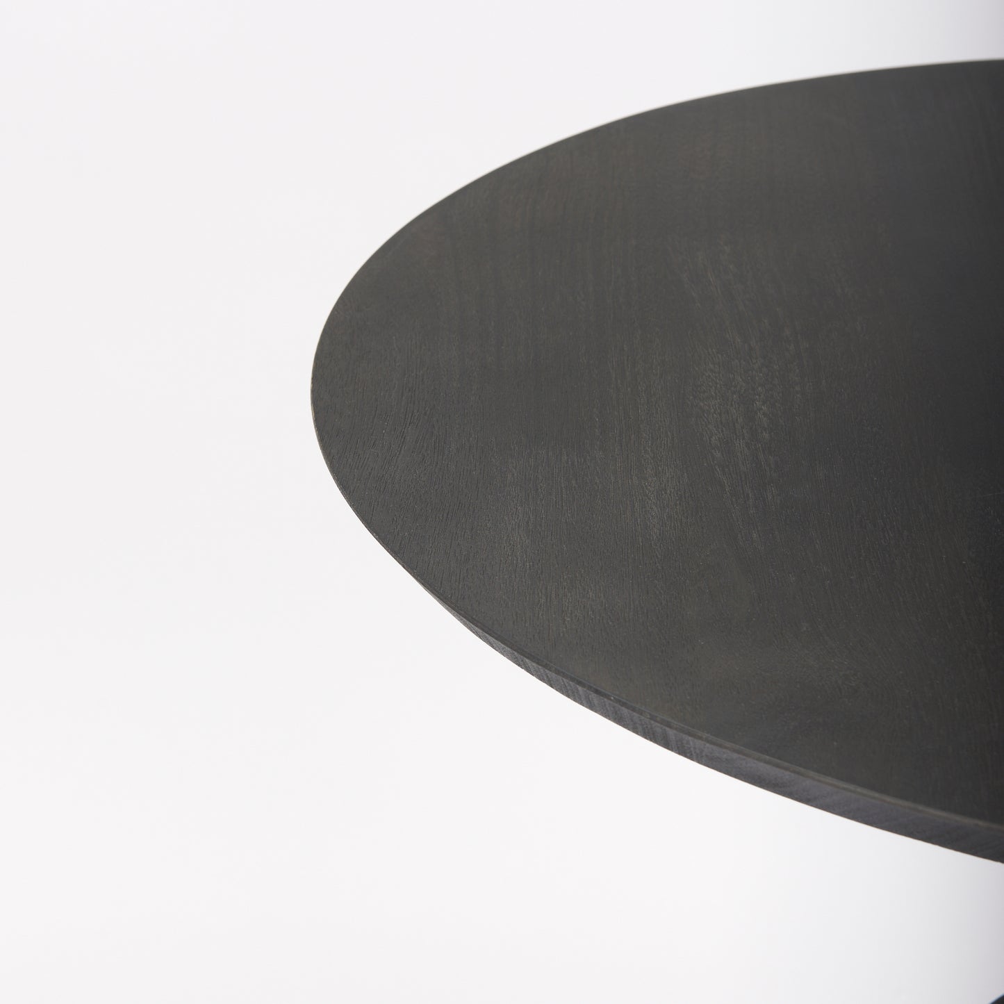 Maxwell 32" Round Black-Brown Wood Bistro Table with Black Metal Pedestal for a Chic and Contemporary Dining Experience
