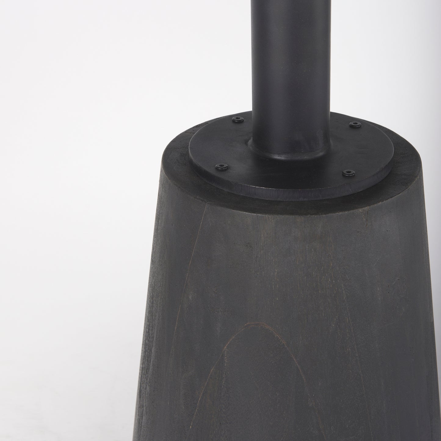 Maxwell 32" Round Black-Brown Wood Bistro Table with Black Metal Pedestal for a Chic and Contemporary Dining Experience
