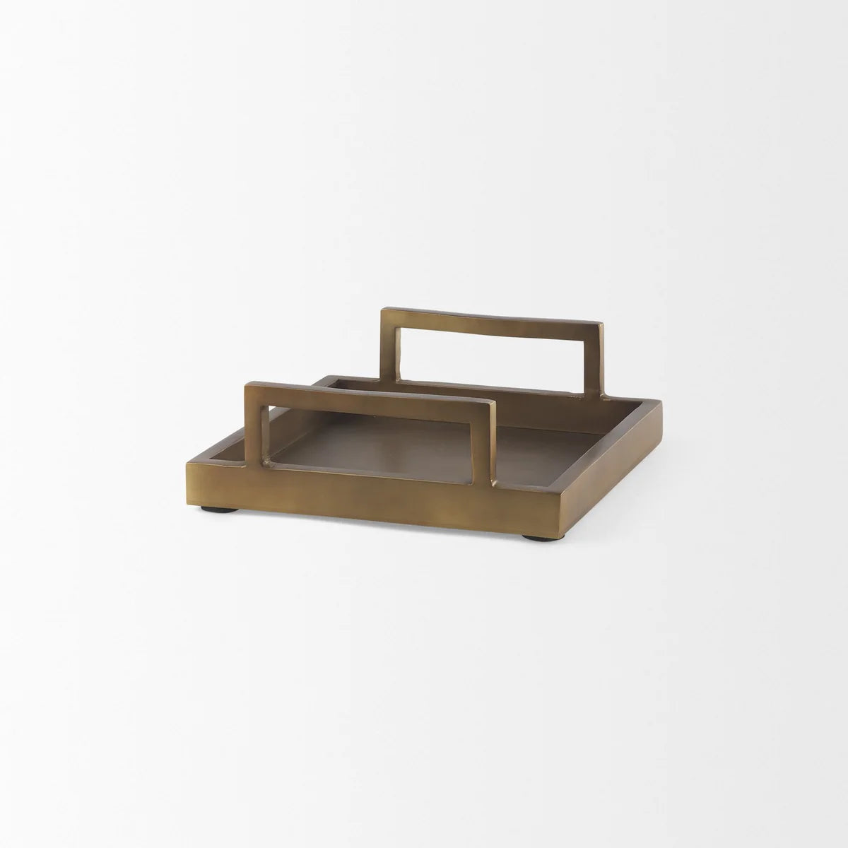 Shay Aluminium Tray - Small Gold Finish – Elegant Decorative Serving Tray for Modern Home Accents