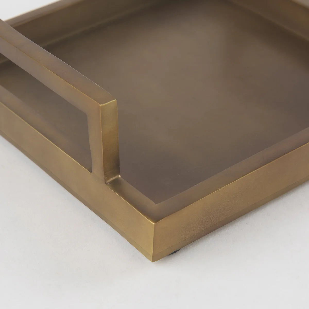 Shay Aluminium Tray - Small Gold Finish – Elegant Decorative Serving Tray for Modern Home Accents