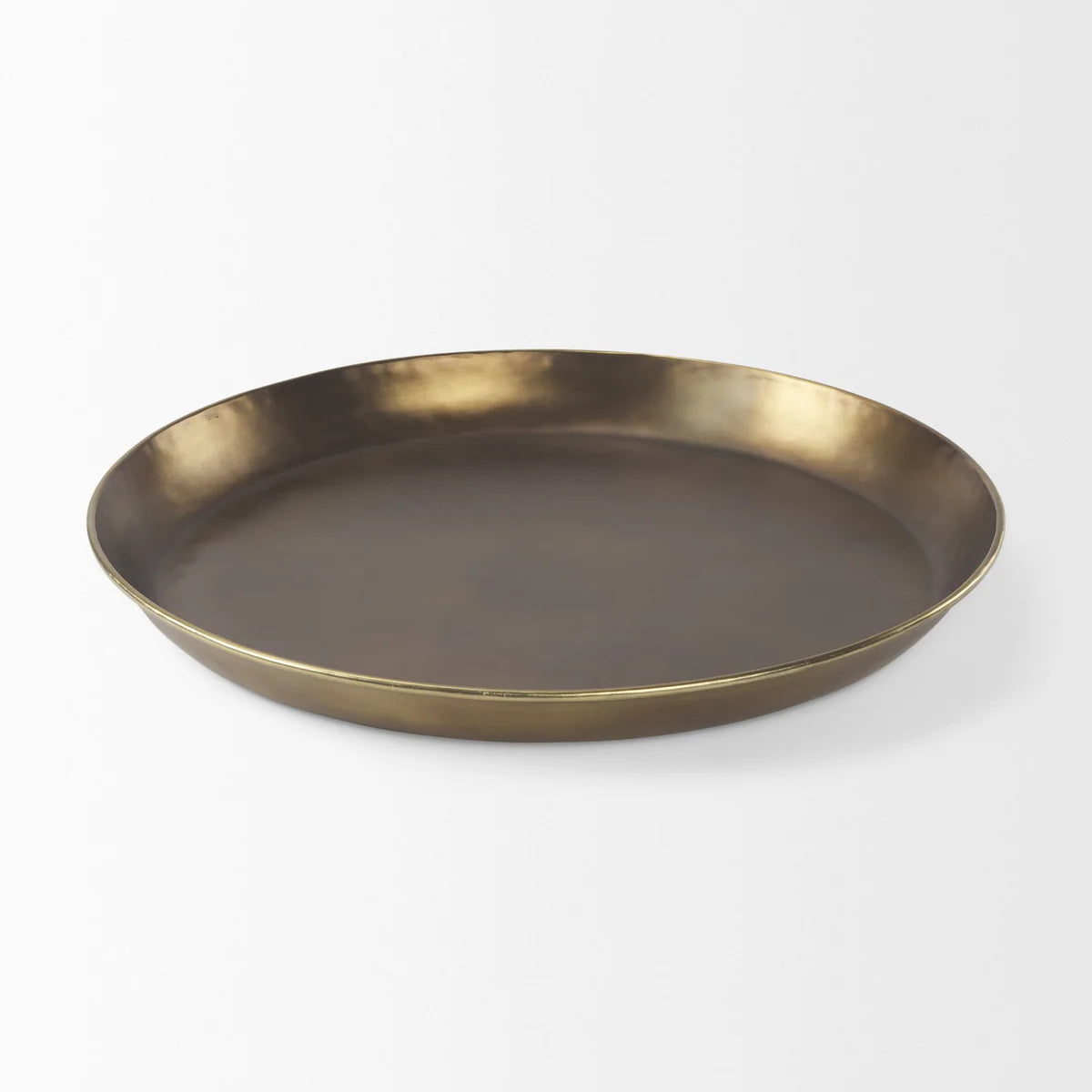 Eagan Burnished Brass Tray - 24" Decorative Display for Mementos & Accessories, Stylish & Versatile