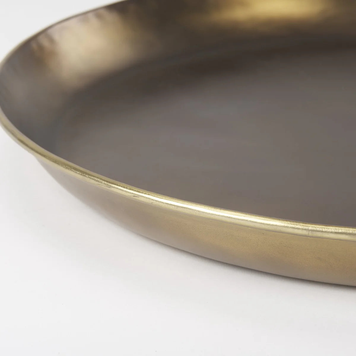 Eagan Burnished Brass Tray - 24" Decorative Display for Mementos & Accessories, Stylish & Versatile