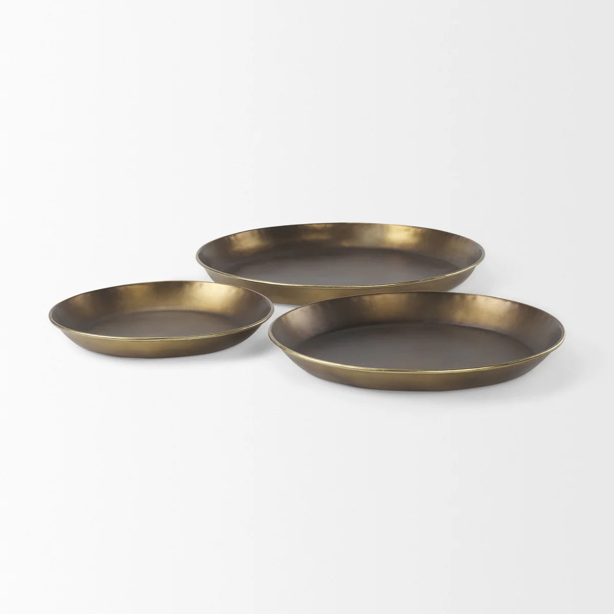 Eagan Burnished Brass Tray - 24" Decorative Display for Mementos & Accessories, Stylish & Versatile