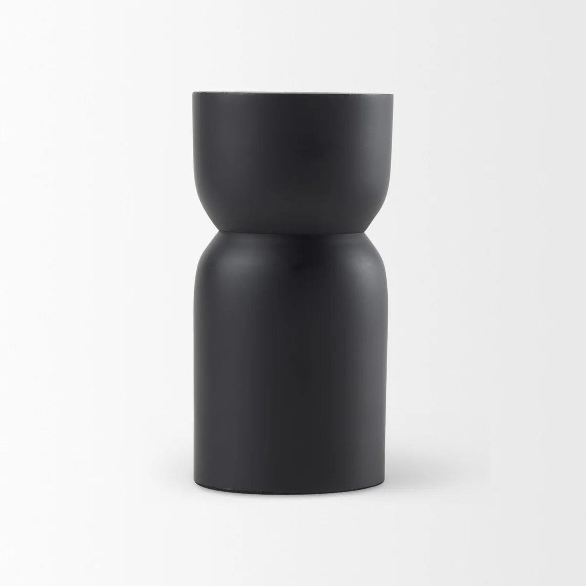 Malta Small Black Metal Candle Holder - Modern Aluminum Accent for Stylish Home Decor & Ambiance