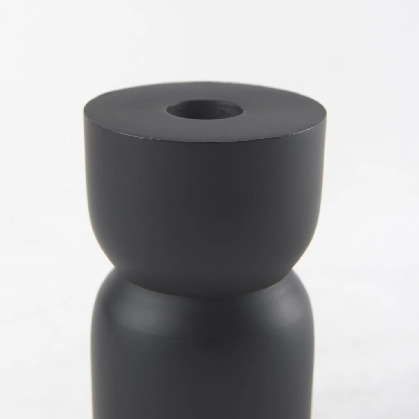 Malta Small Black Metal Candle Holder - Modern Aluminum Accent for Stylish Home Decor & Ambiance