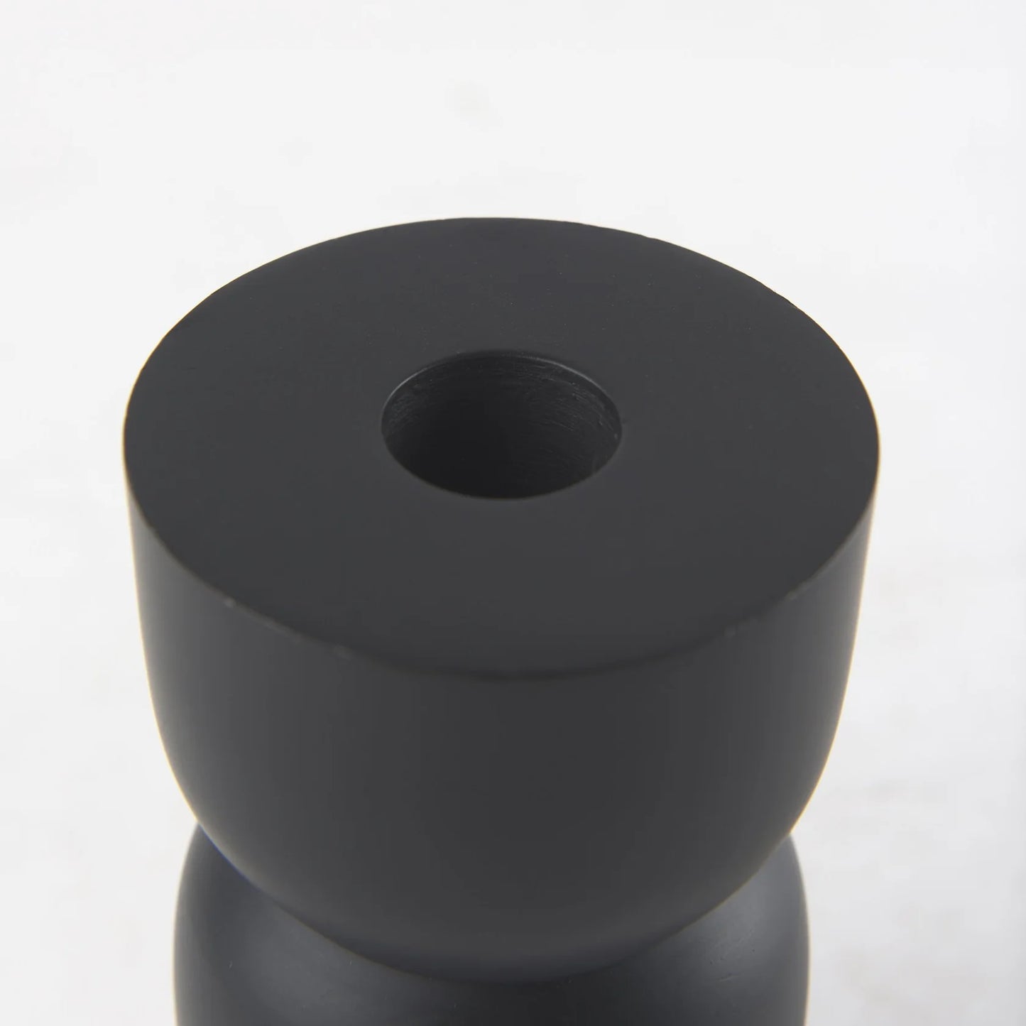 Malta Small Black Metal Candle Holder - Modern Aluminum Accent for Stylish Home Decor & Ambiance