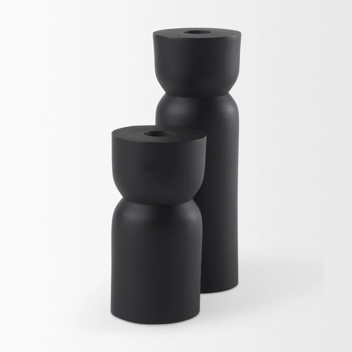 Malta Small Black Metal Candle Holder - Modern Aluminum Accent for Stylish Home Decor & Ambiance