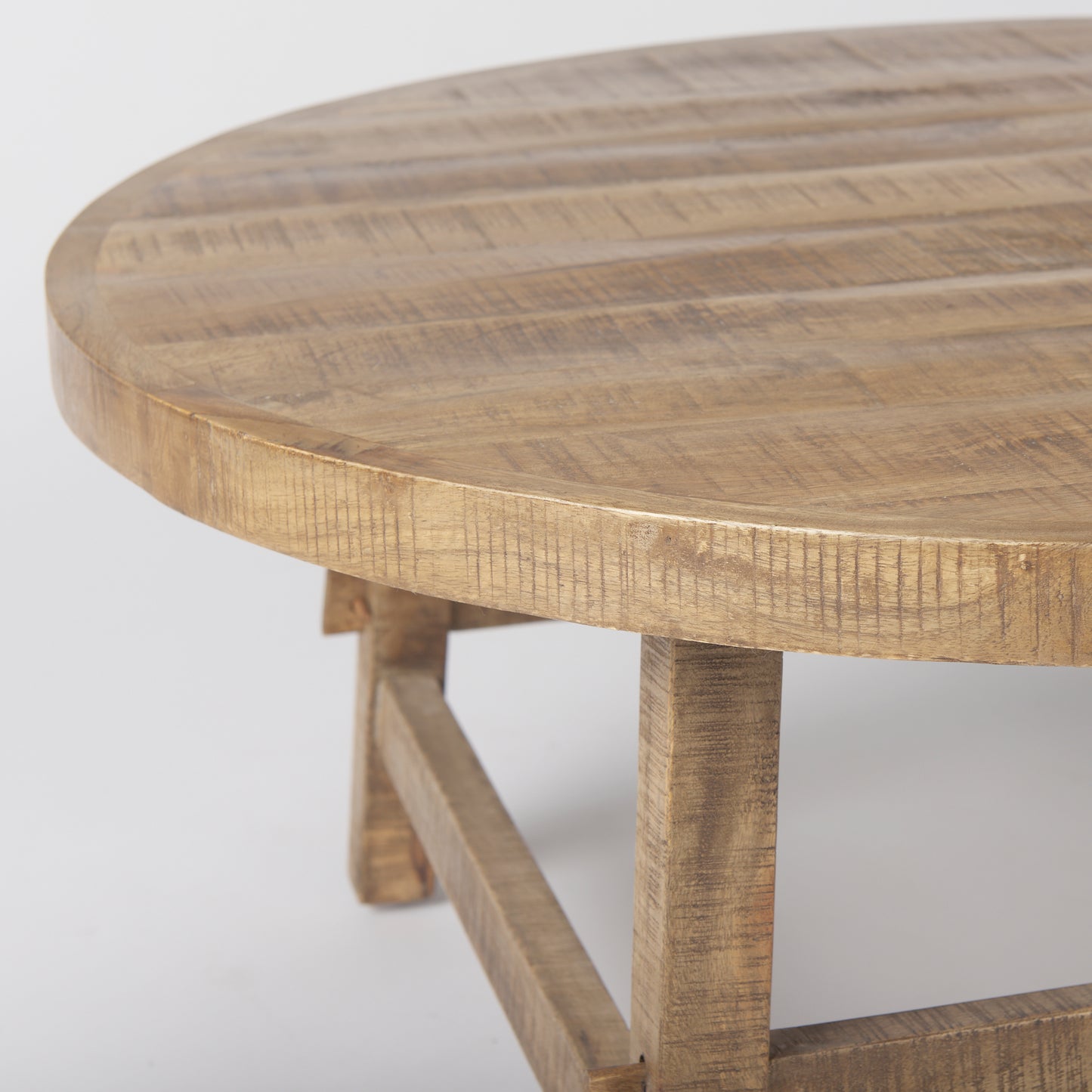 Rosie Round Blonde Wood Coffee Table – Elegant & Modern Living Room Centerpiece