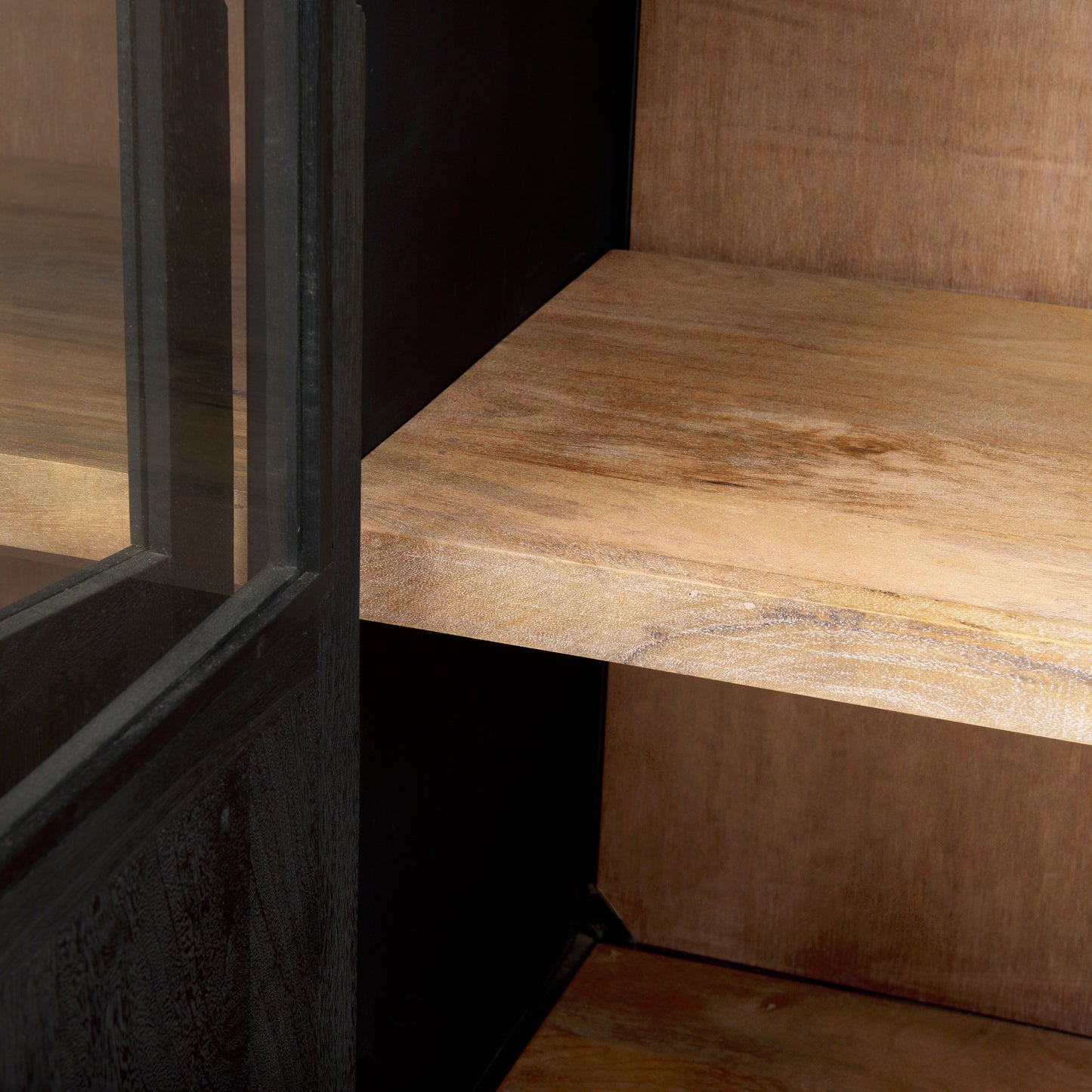 Sloan Black Wood Sideboard with Black Metal Frame for a Sleek and Modern Storage Solution