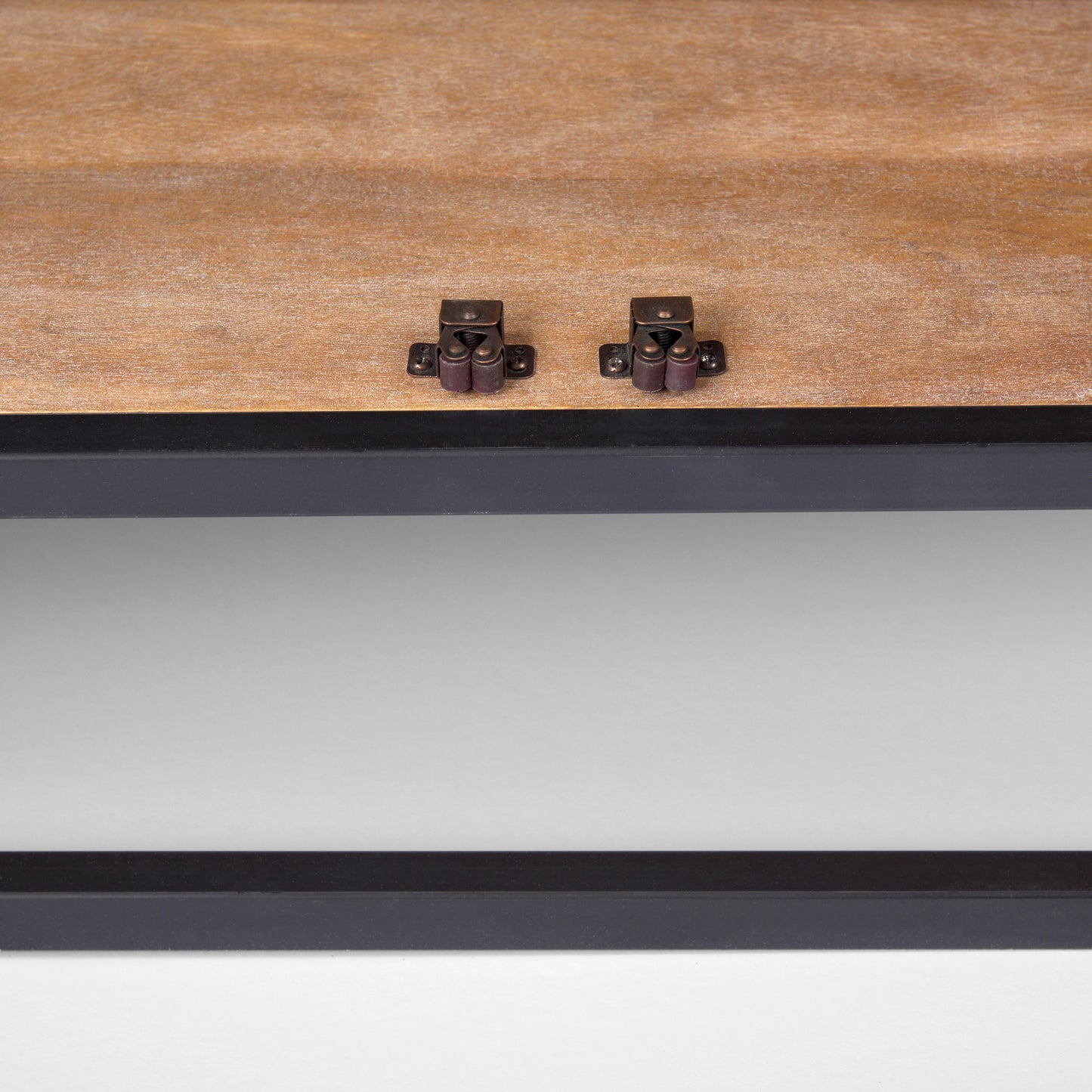 Sloan Black Wood Sideboard with Black Metal Frame for a Sleek and Modern Storage Solution