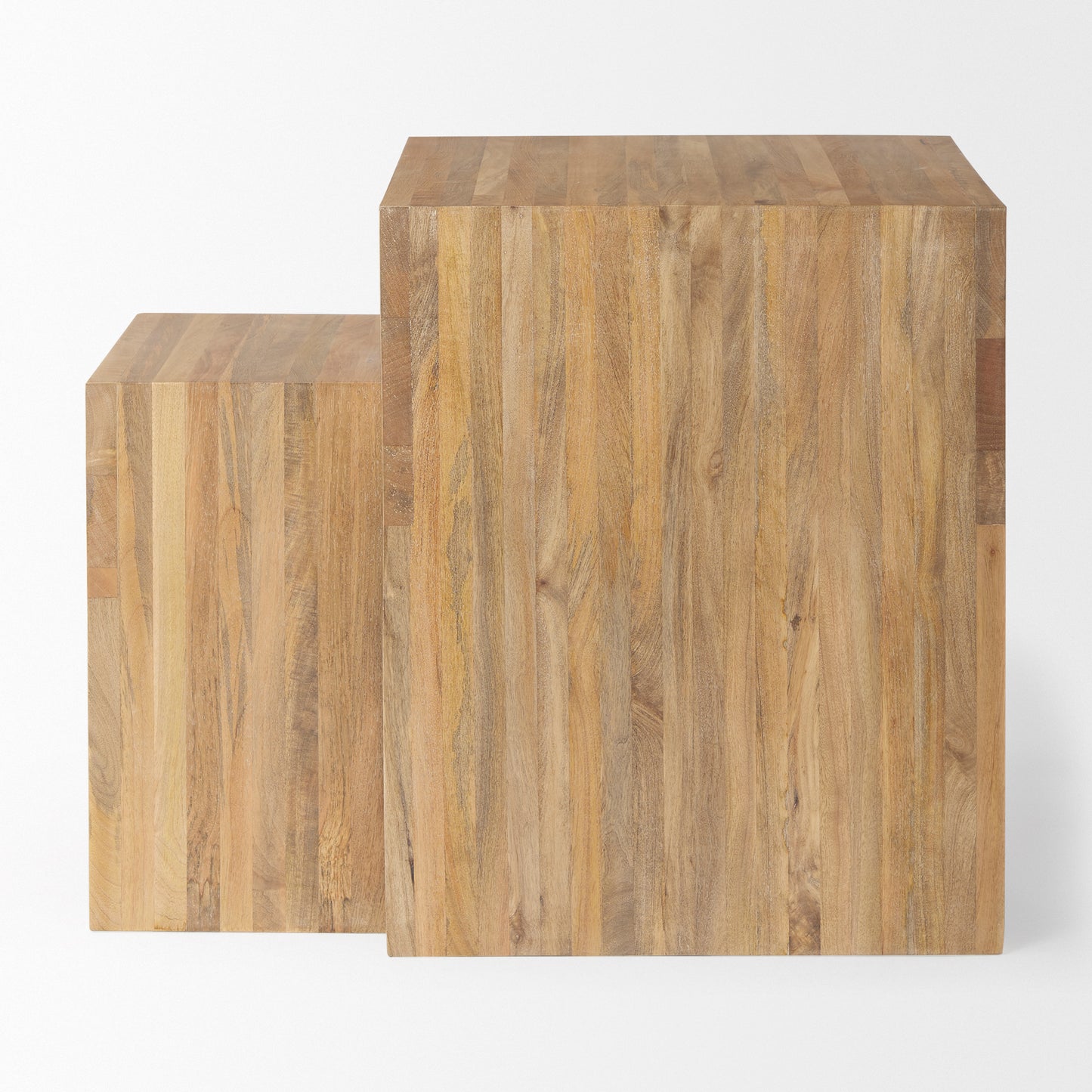 Chloe Set of 2 Cottage Wood Nesting Accent Tables - Charming Design for Cozy Living Spaces and Versatile Decor