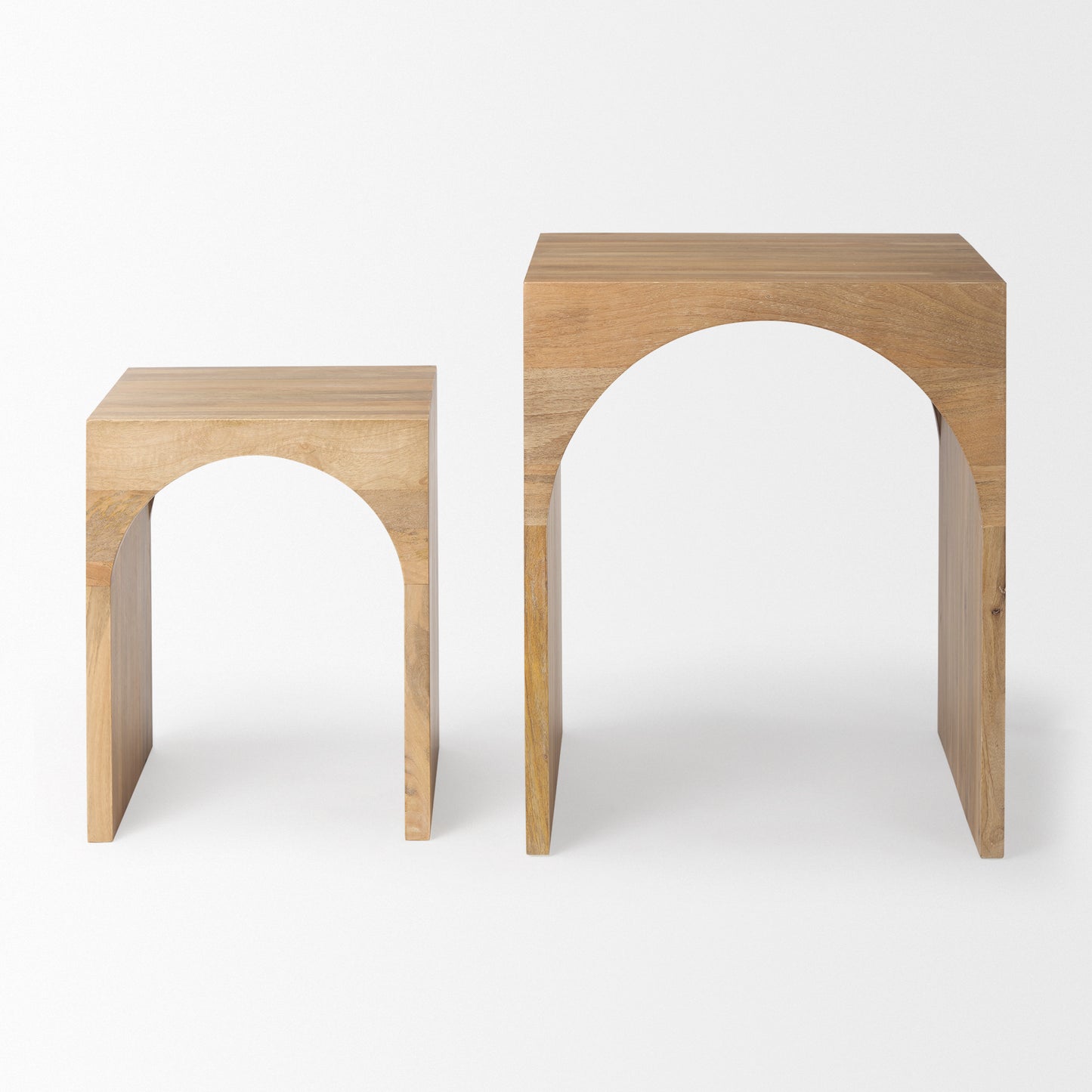 Chloe Set of 2 Cottage Wood Nesting Accent Tables - Charming Design for Cozy Living Spaces and Versatile Decor