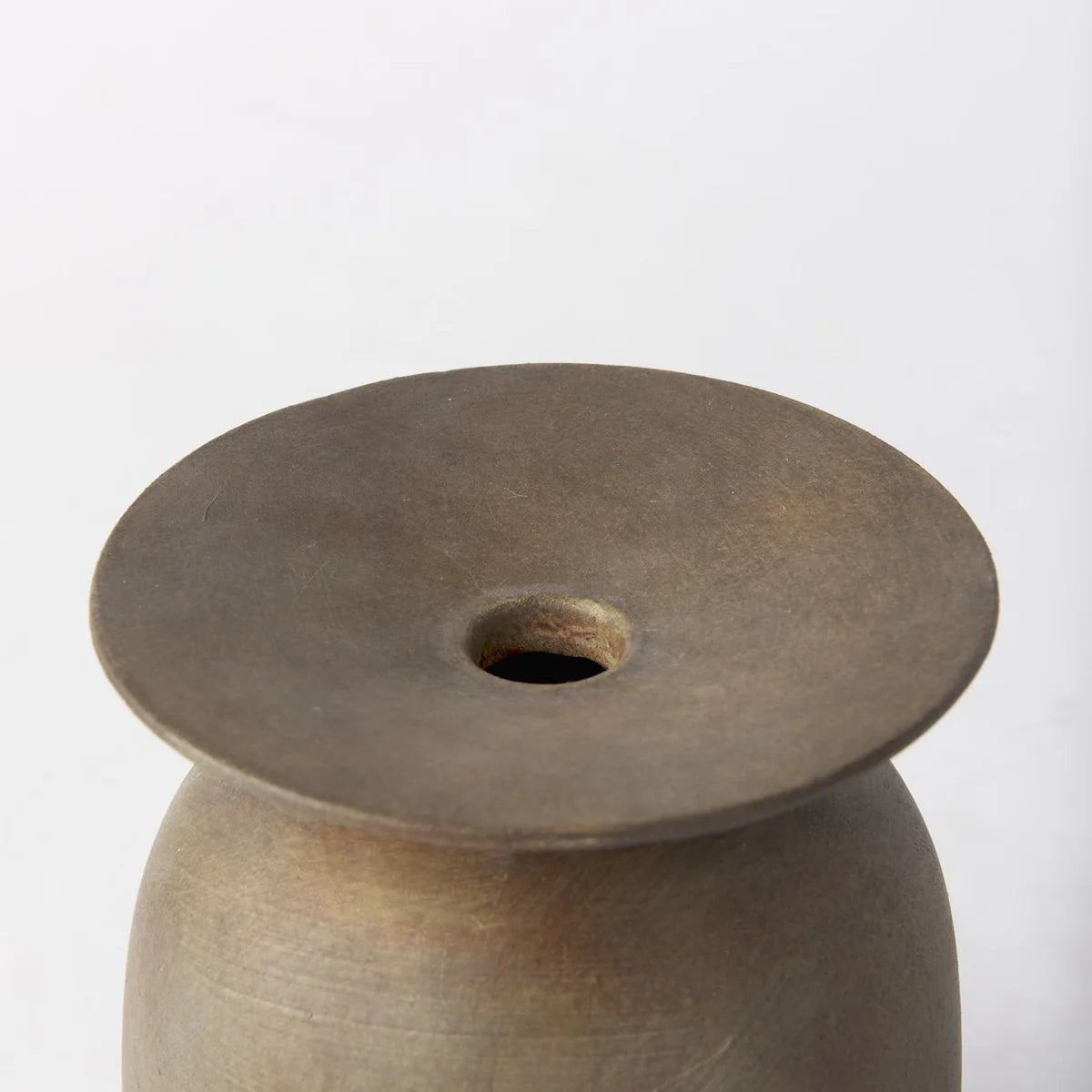 Rylee 7.7H Sculptural Medium Brown Ceramic Vase with Unique Brushed Rusty Finish for Home Décor