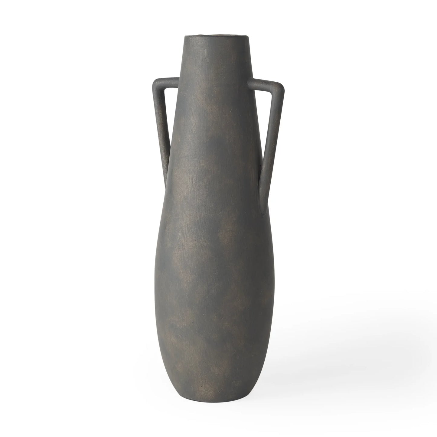 Kilian Tall Matte Brown-Gray Double Ear Vase - Elegant Contemporary Design for Modern Home Decor