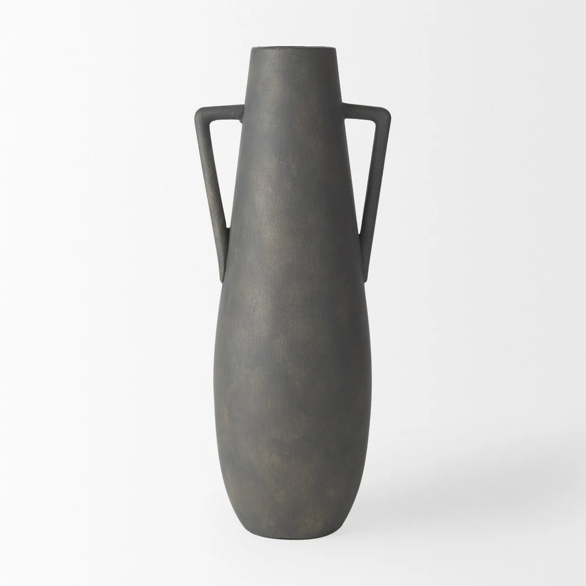 Kilian Tall Matte Brown-Gray Double Ear Vase - Elegant Contemporary Design for Modern Home Decor