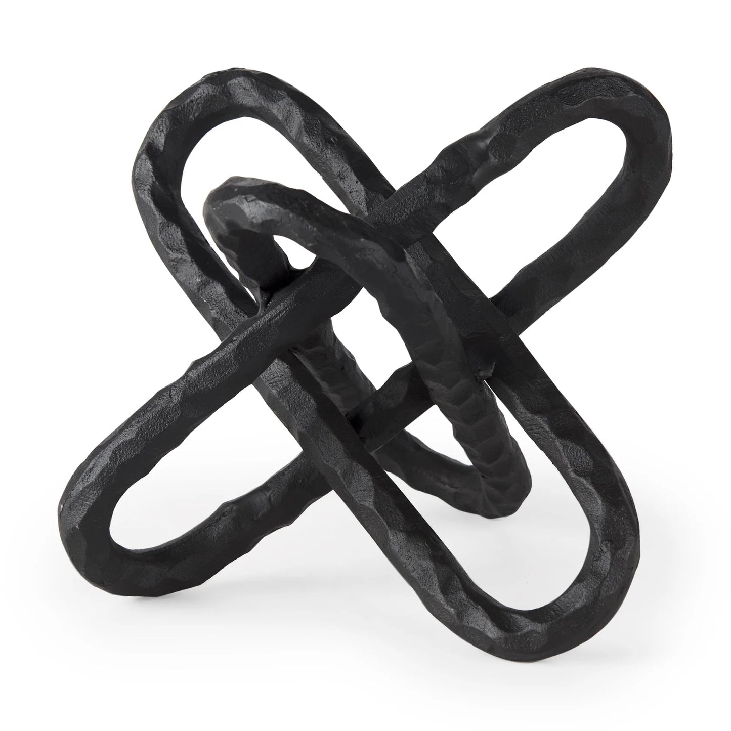 Wilhelm Industrial Black Metal Link Decor Object - Bold and Modern Statement Piece for Any Space