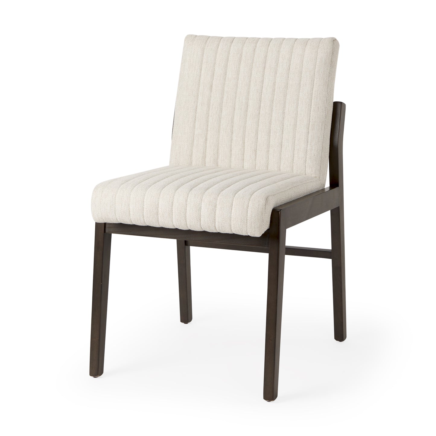Tahoe Cream Boucle Upholstered Dining Chair with Light Brown Wood Frame and Armless Design for a Chic and Comfortable Dining Experience