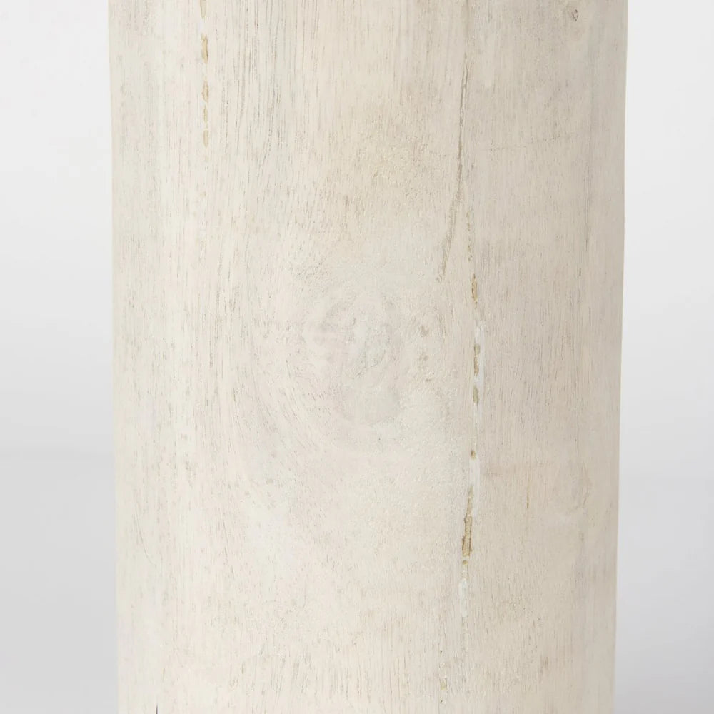Knox Elegant White-Wash Wooden Decorative Tower - Stylish Home Accent for Modern Interiors